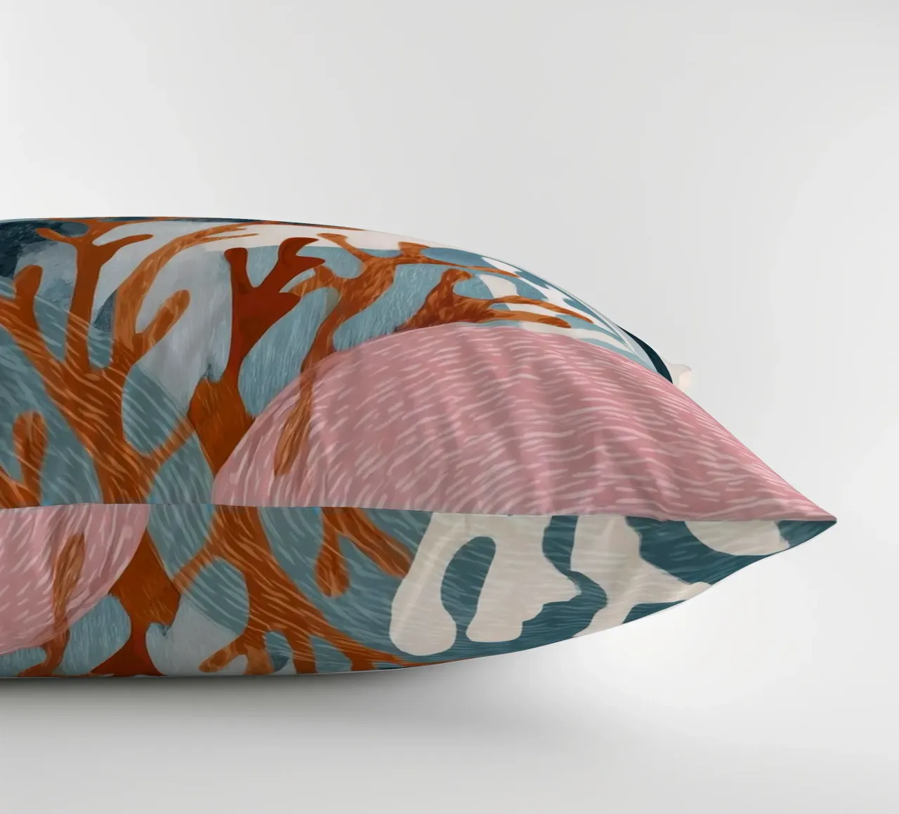 Abstract Coral Reef in Teal & Terracotta cuscino da Luca