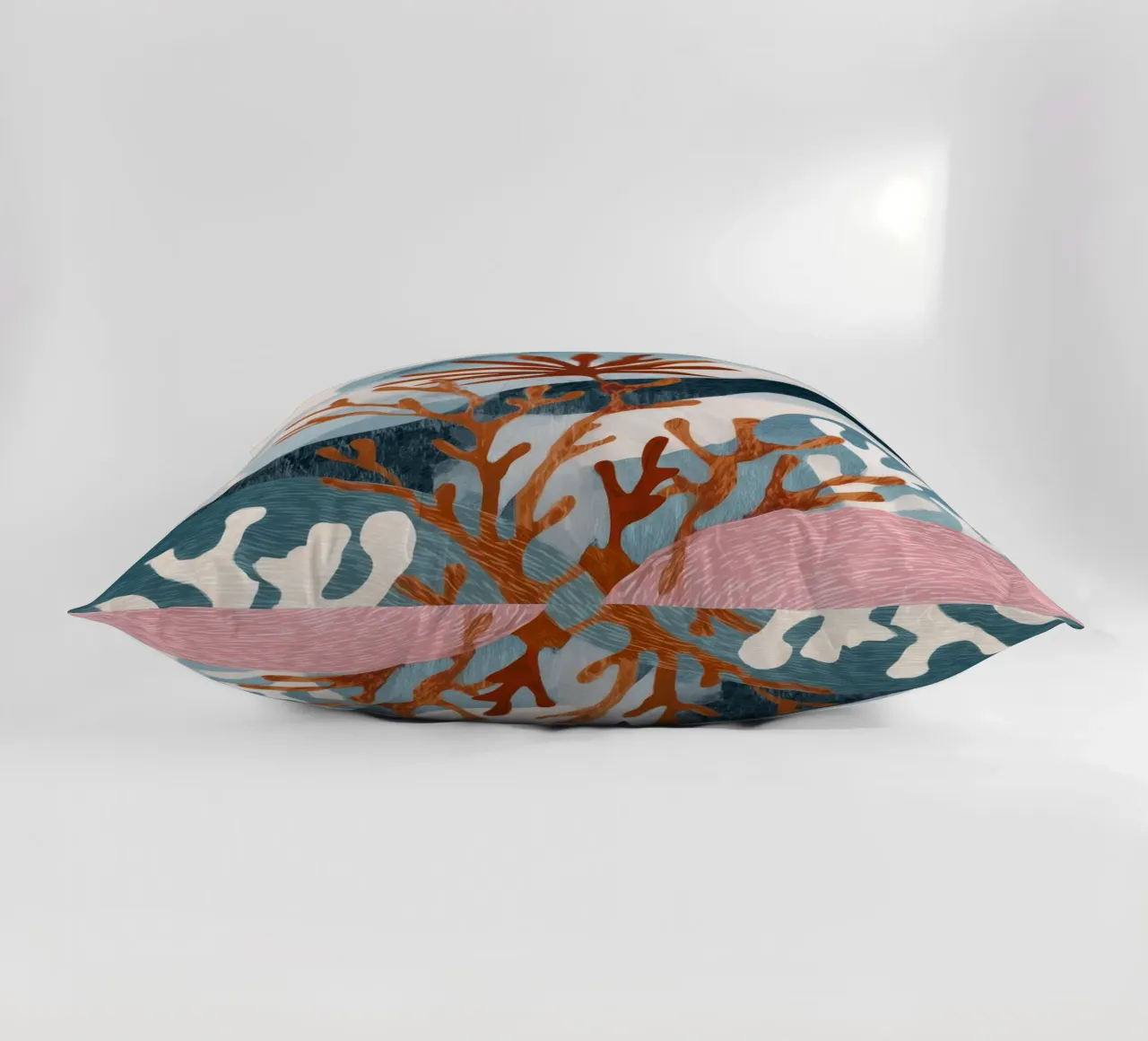 Abstract Coral Reef in Teal & Terracotta cuscino da Luca