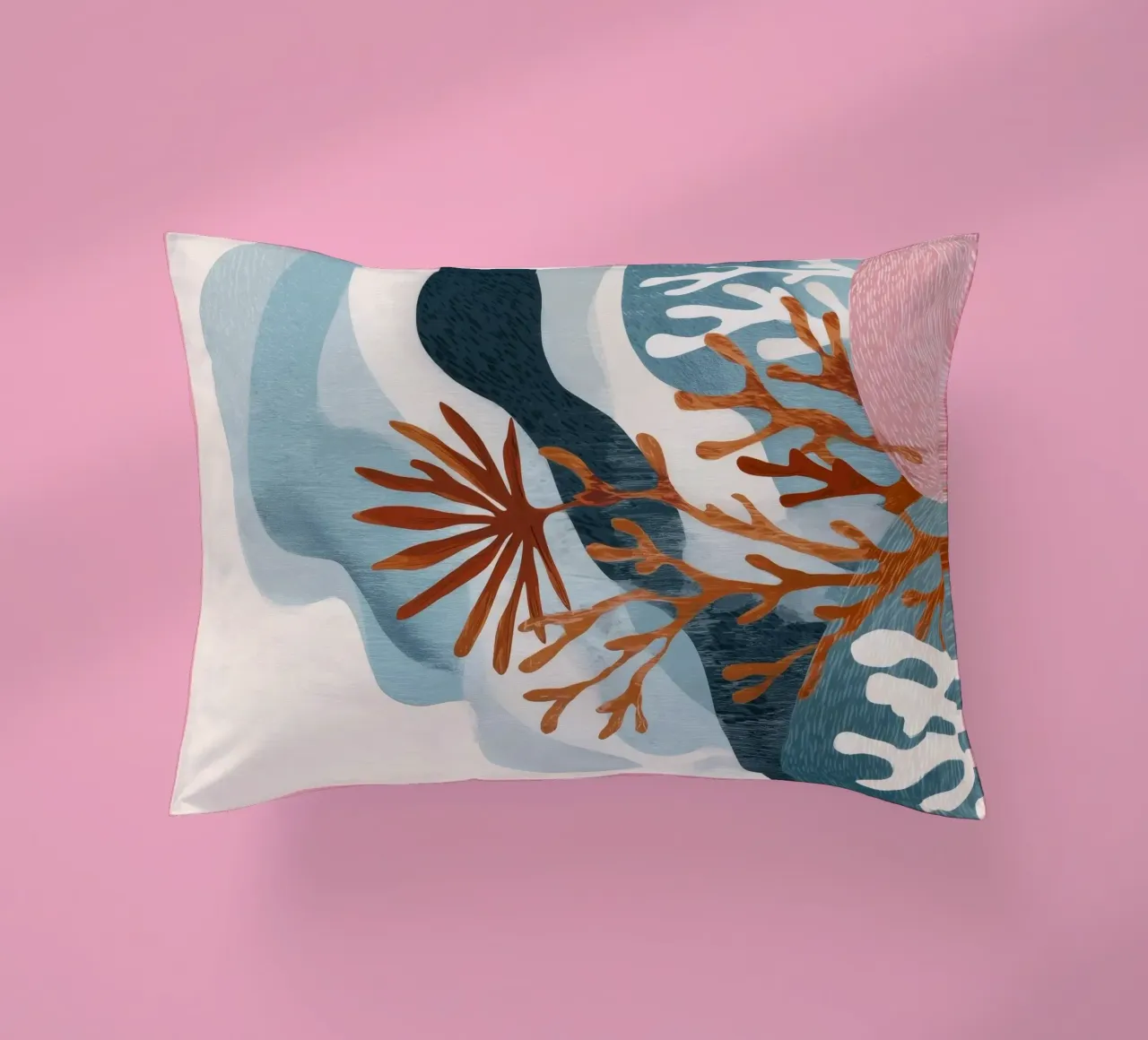 Abstract Coral Reef in Teal & Terracotta cuscino da Luca