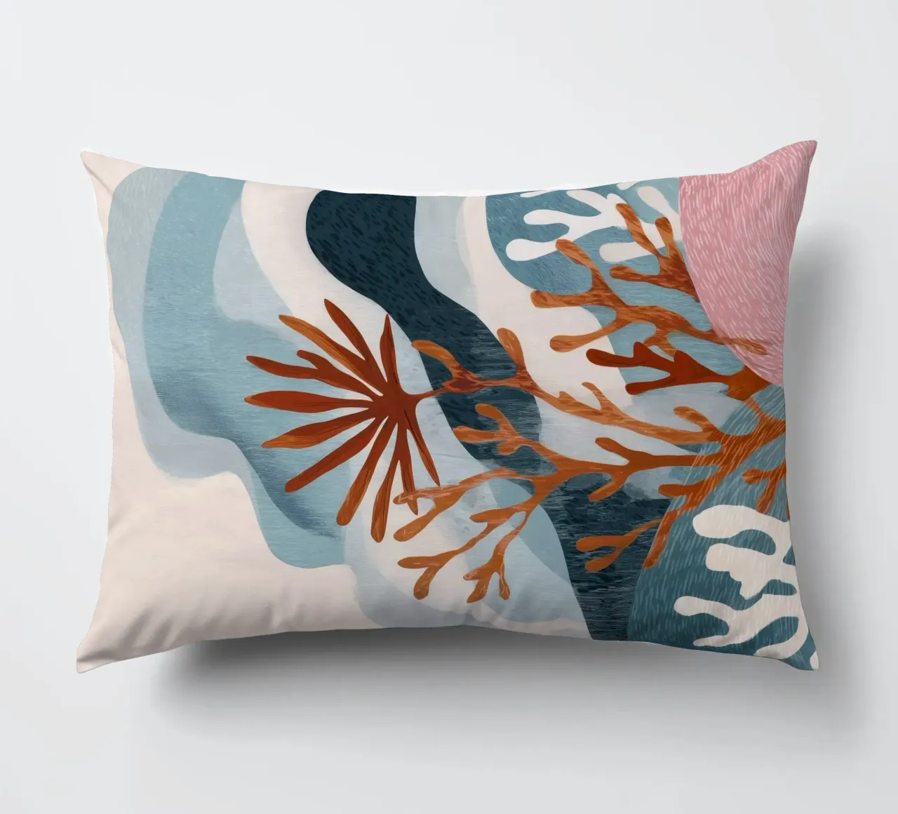 Abstract Coral Reef in Teal & Terracotta cuscino da Luca