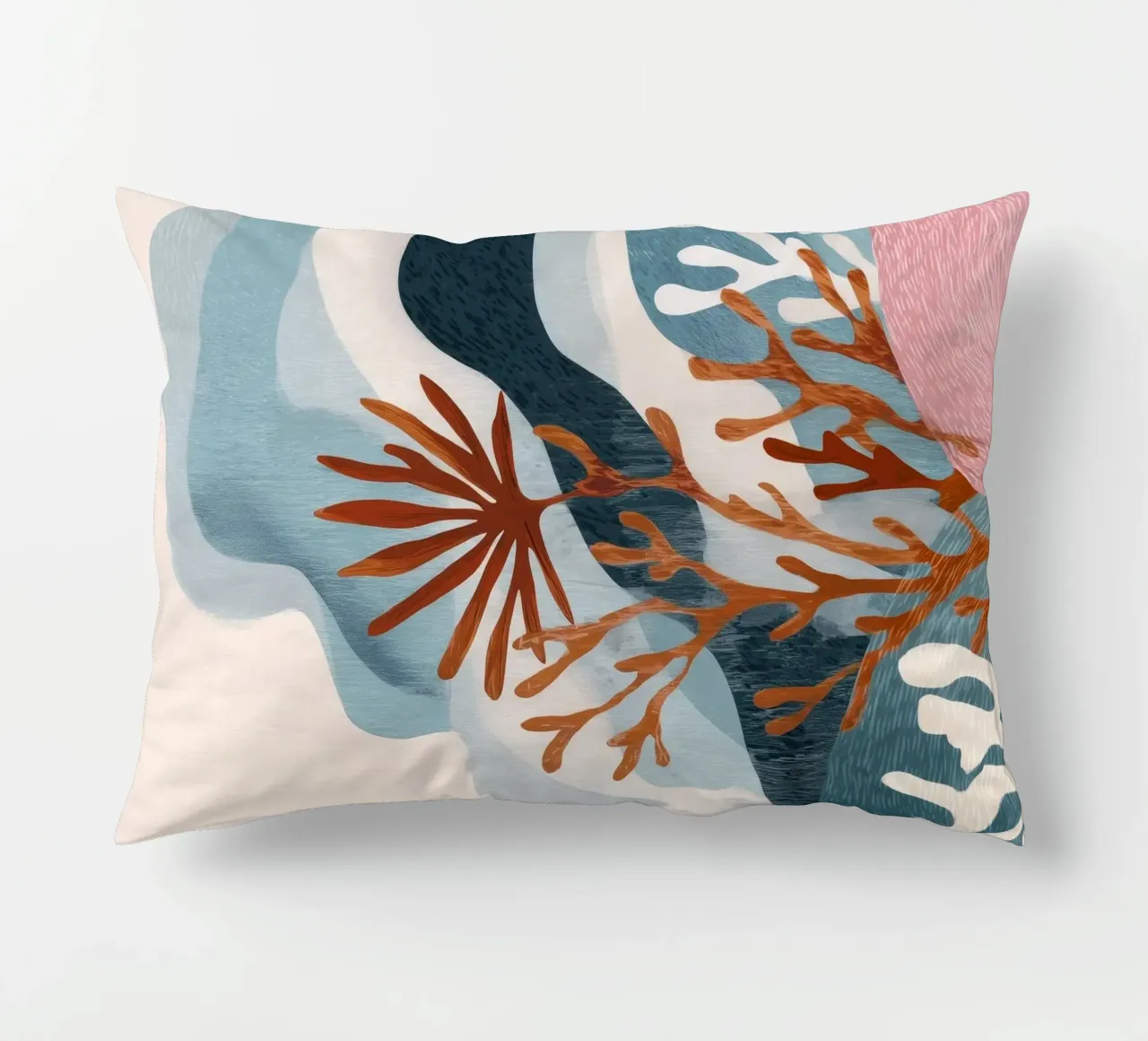 Abstract Coral Reef in Teal & Terracotta cuscino da Luca