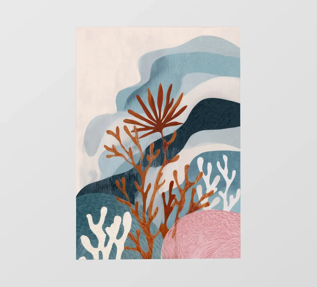 Abstract Coral Reef in Teal & Terracotta pellicola backlit da Luca