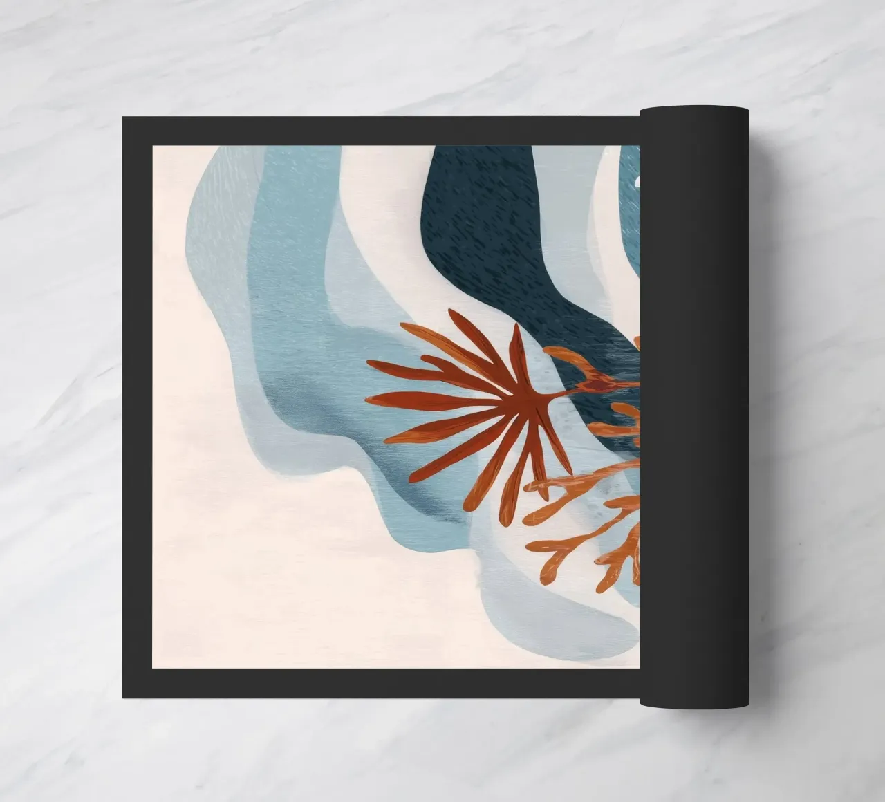 Abstract Coral Reef in Teal & Terracotta zerbino da Luca
