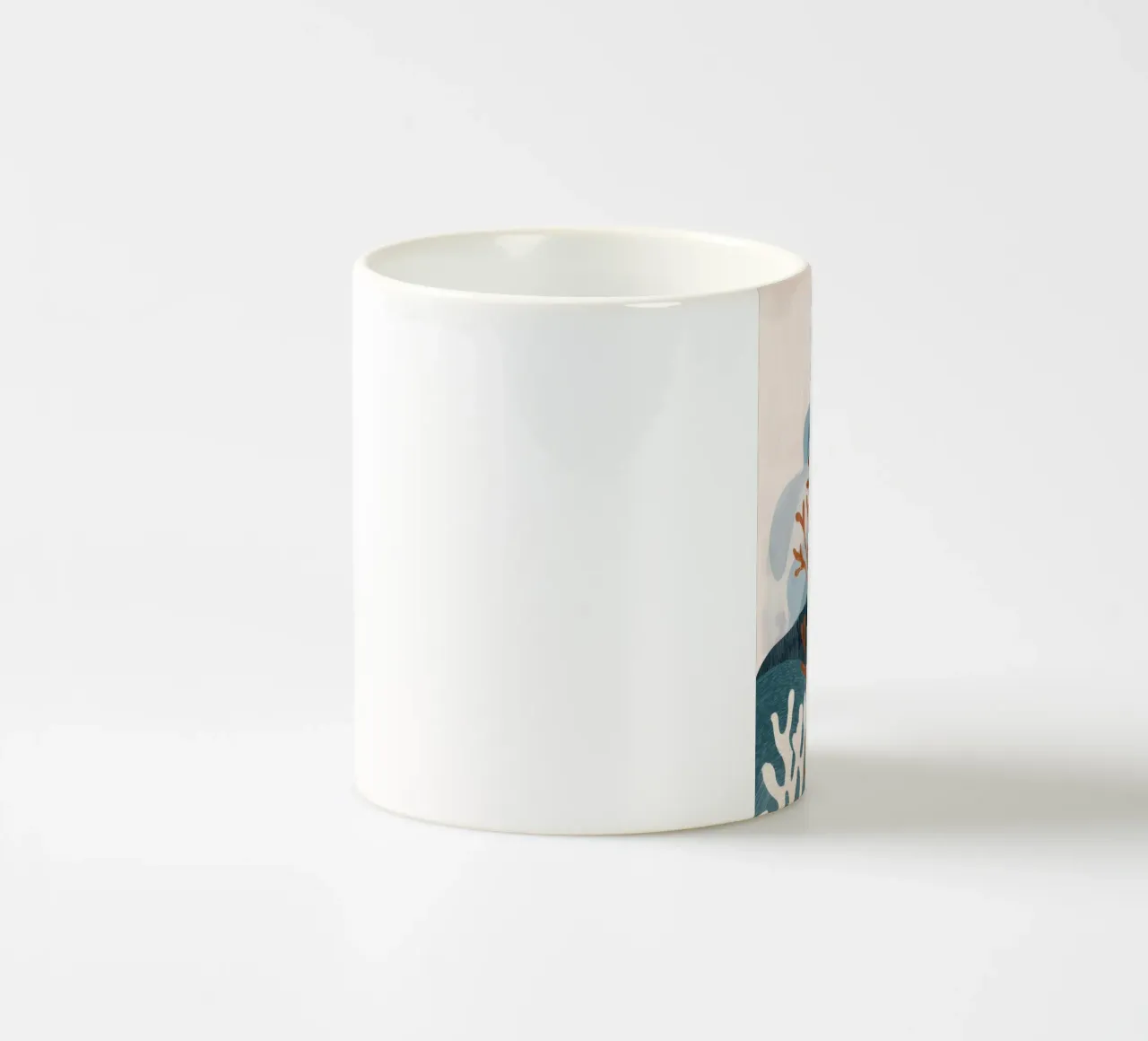 Abstract Coral Reef in Teal & Terracotta tazza in ceramica da Luca