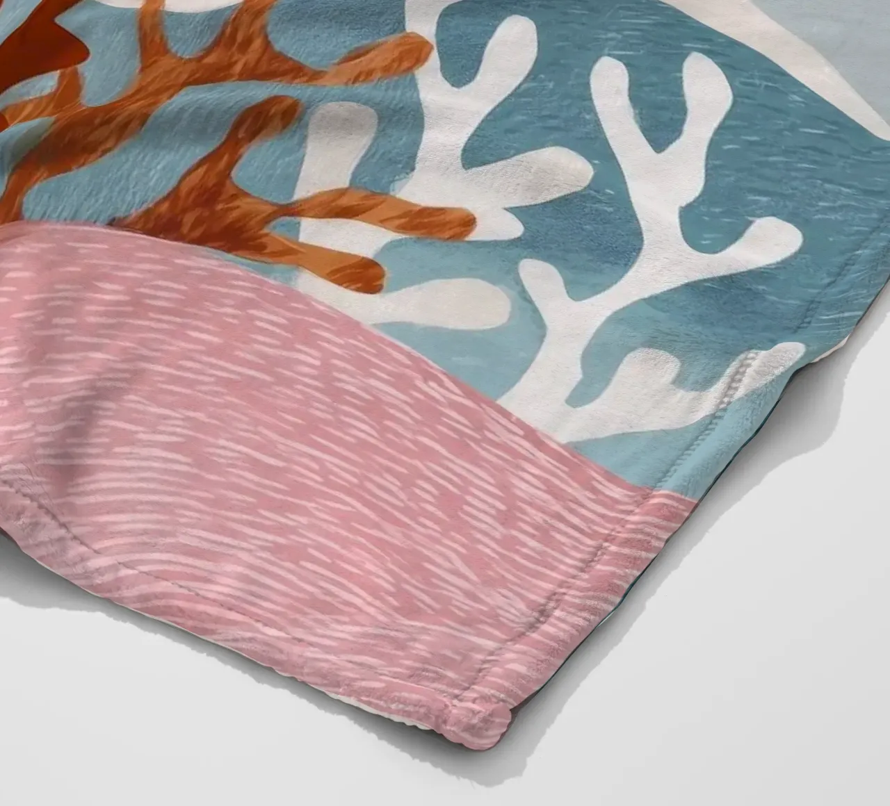 Abstract Coral Reef in Teal & Terracotta coperta in pile da Luca