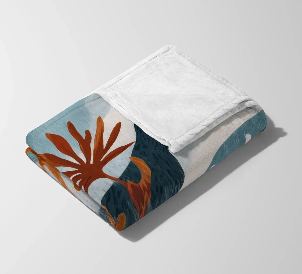 Abstract Coral Reef in Teal & Terracotta coperta in pile da Luca