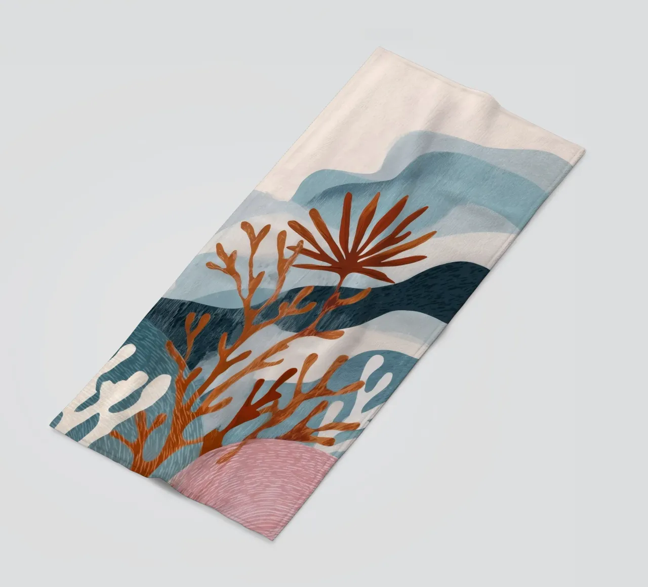 Abstract Coral Reef in Teal & Terracotta telo mare da Luca