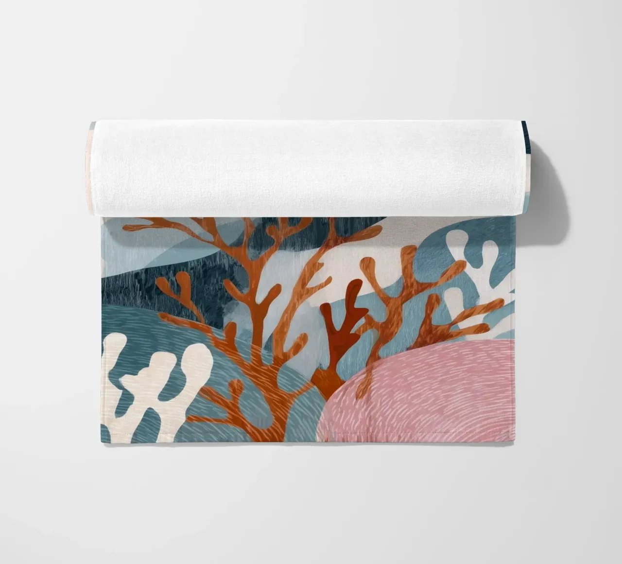 Abstract Coral Reef in Teal & Terracotta telo mare da Luca