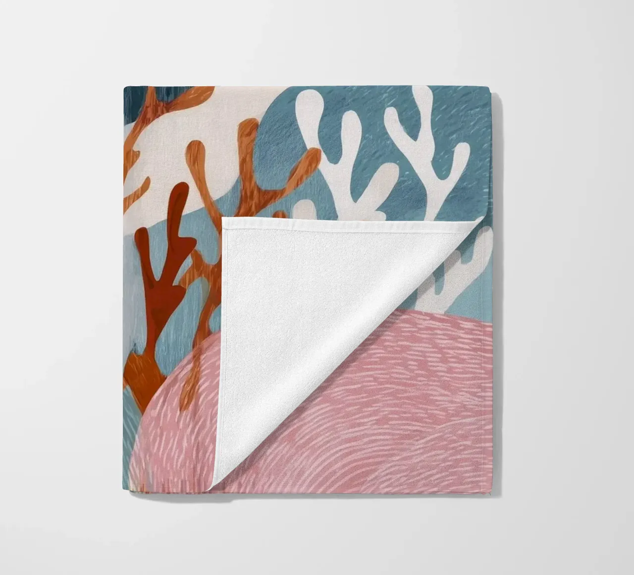 Abstract Coral Reef in Teal & Terracotta telo mare da Luca