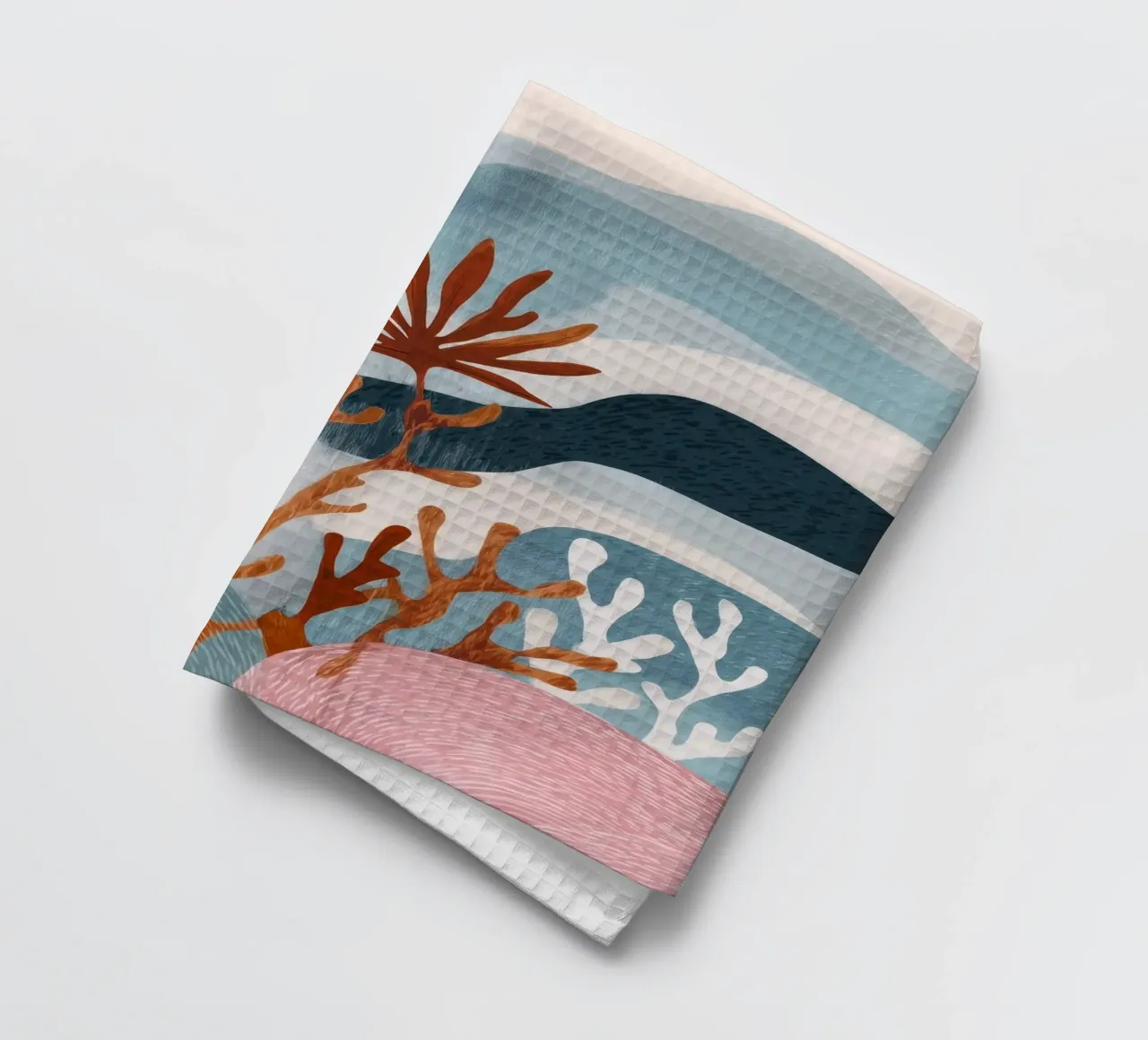 Abstract Coral Reef in Teal & Terracotta canovaccio da cucina da Luca