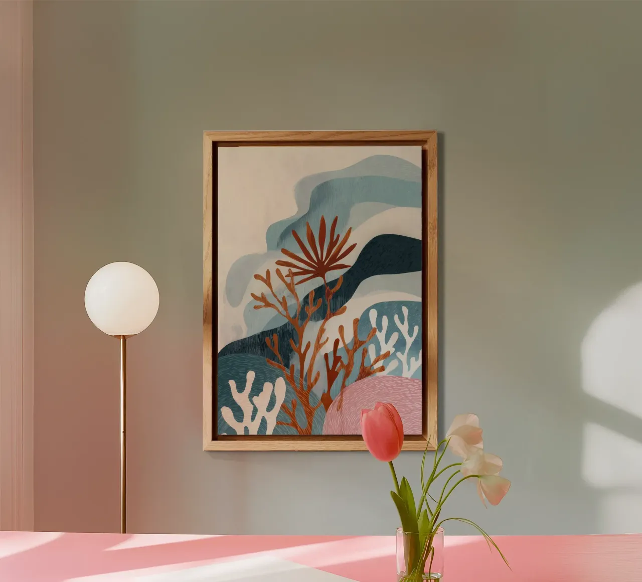 Abstract Coral Reef in Teal & Terracotta alluminio dibond da Luca