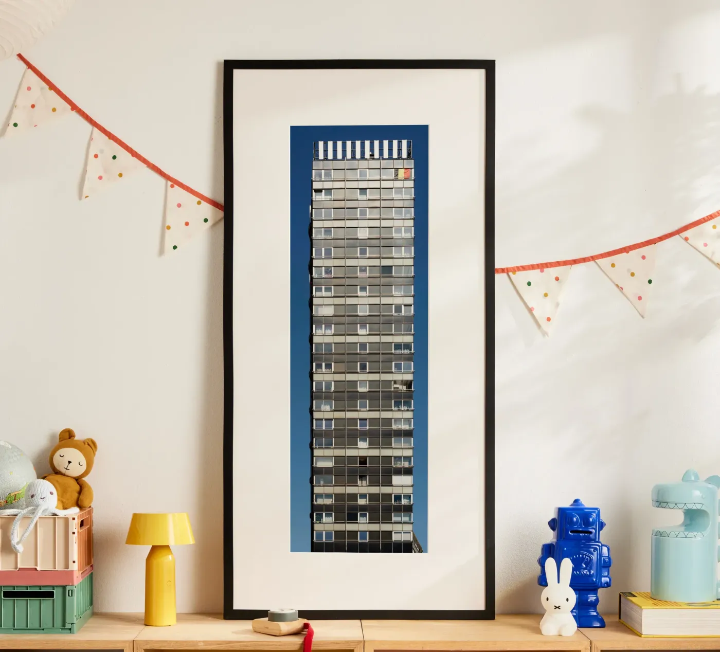 Hoogbouw in Luik (België) poster van fotokunst