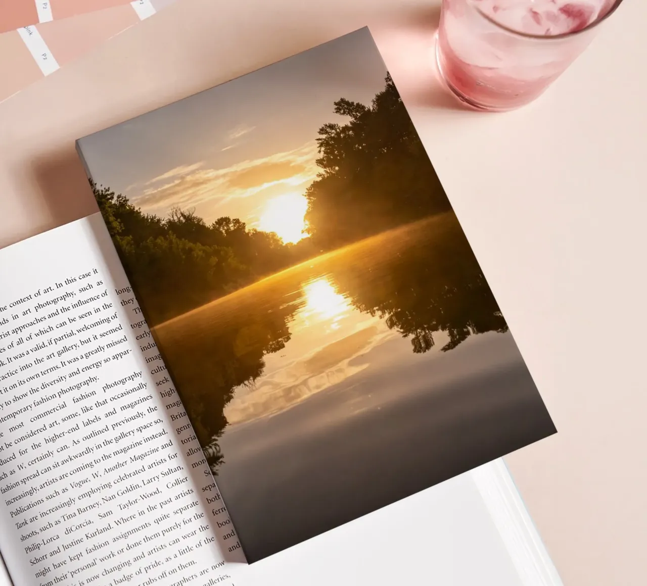 Sunset reflecting on a river notebook by anderm