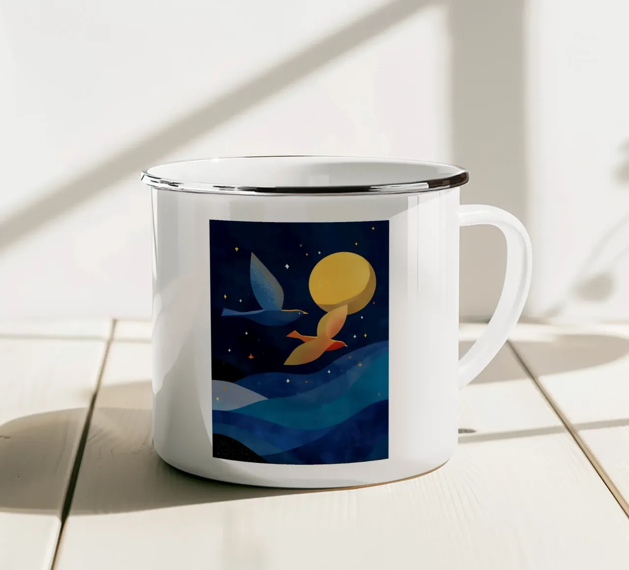 Moonlit Flight tazza in smalto da Luca