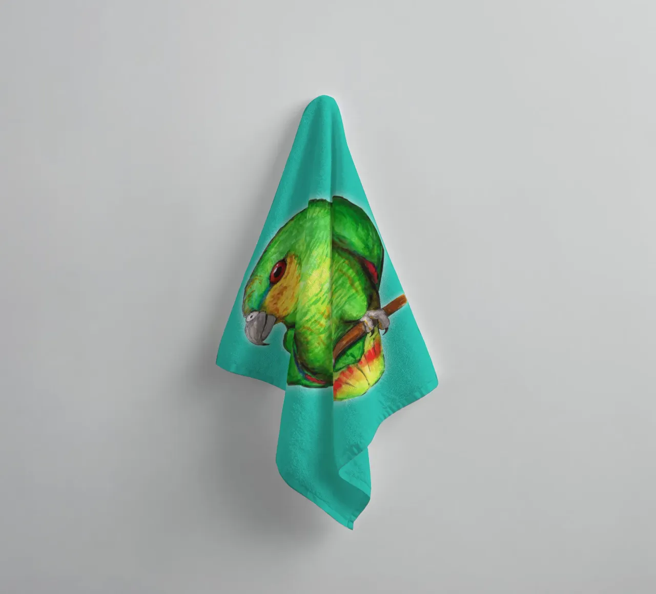 Orange winged amazon parrot towel by BwiseLizzy