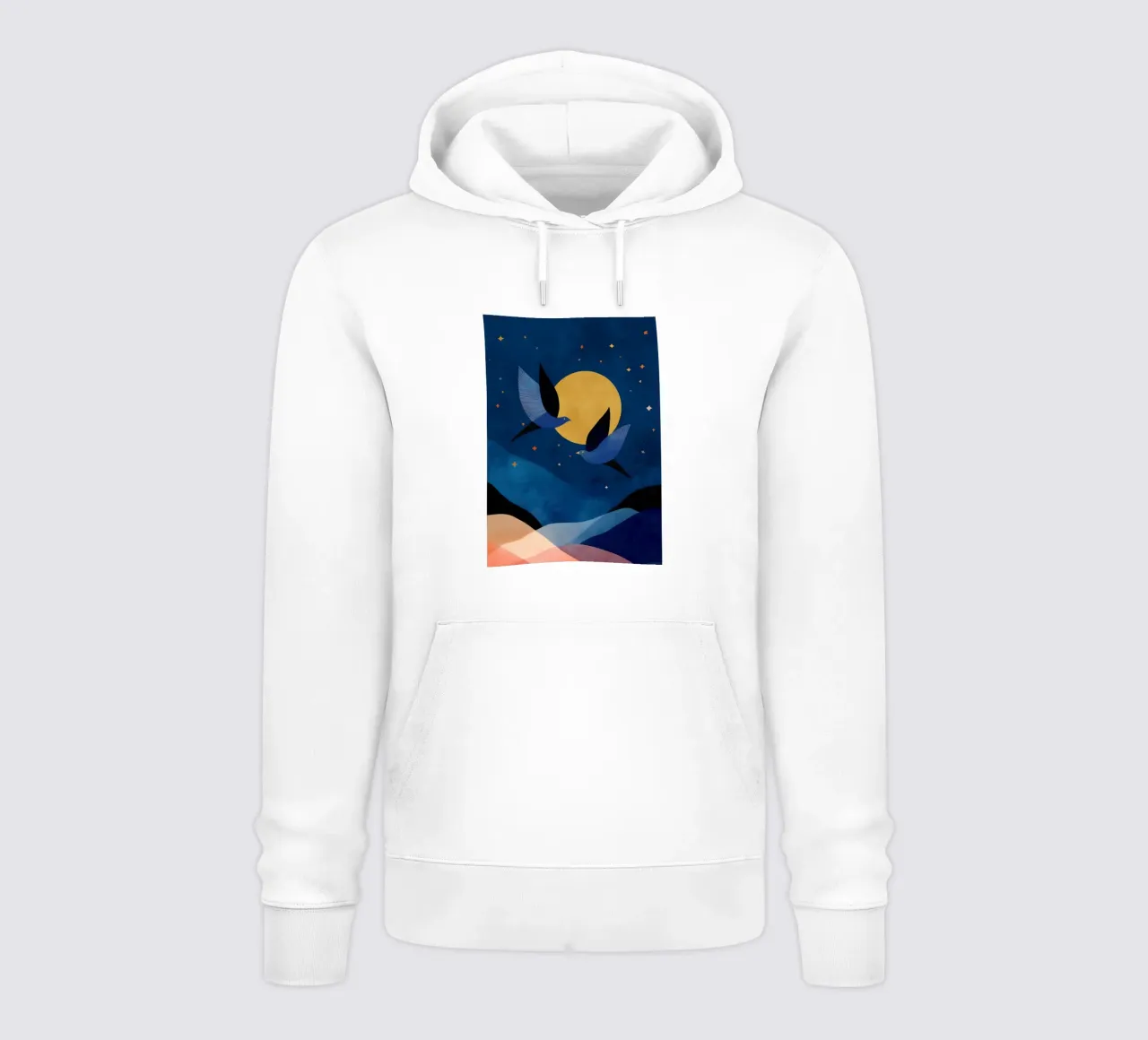 Two Birds Across the Midnight Sky felpa con cappuccio da Luca