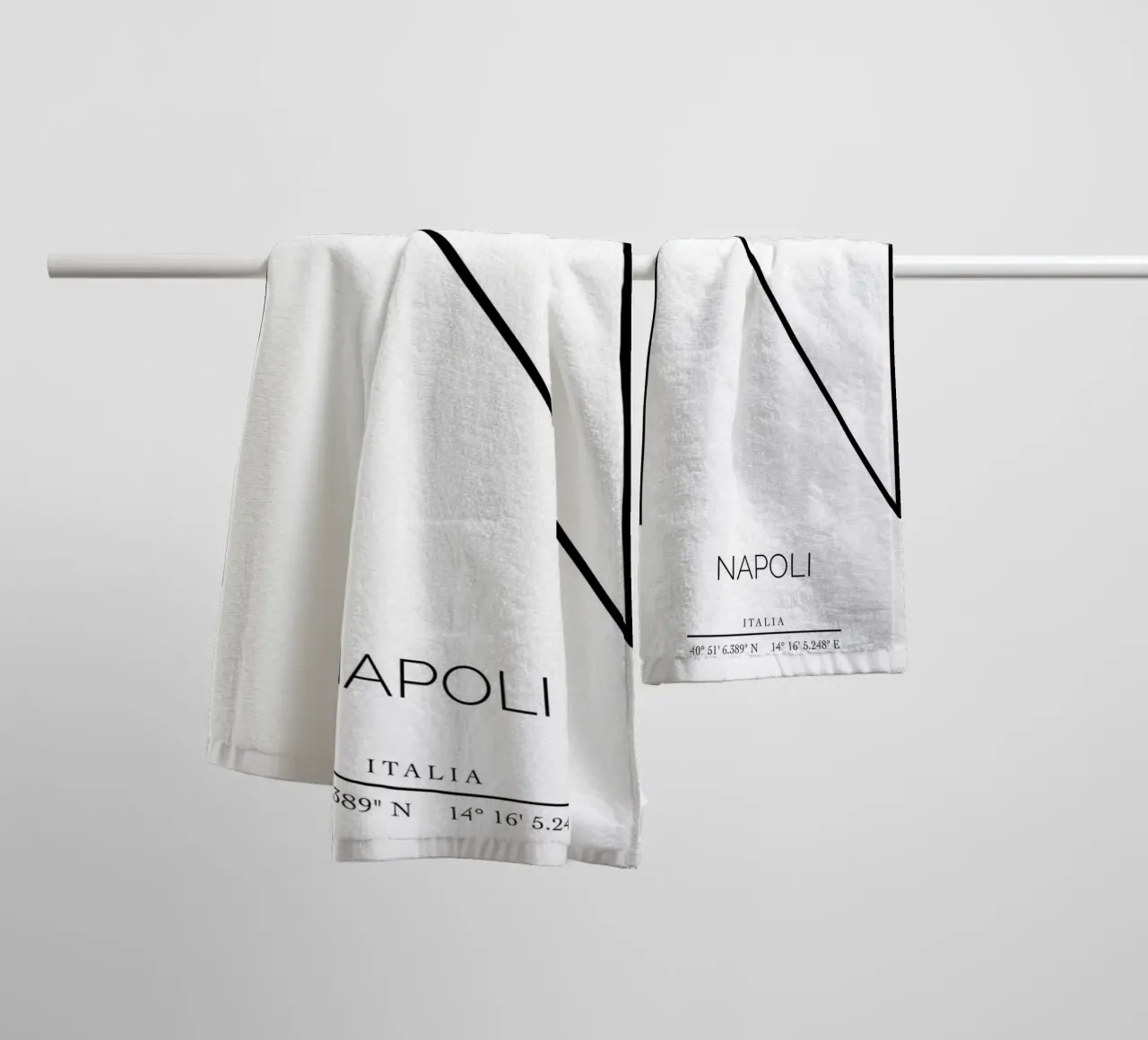 Napoli - bianco asciugamano da bagno da CityLights