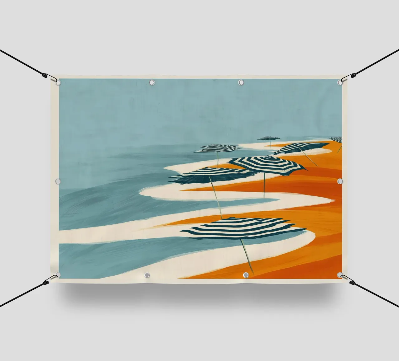Striped Umbrellas by the Shore telo in pvc da Luca