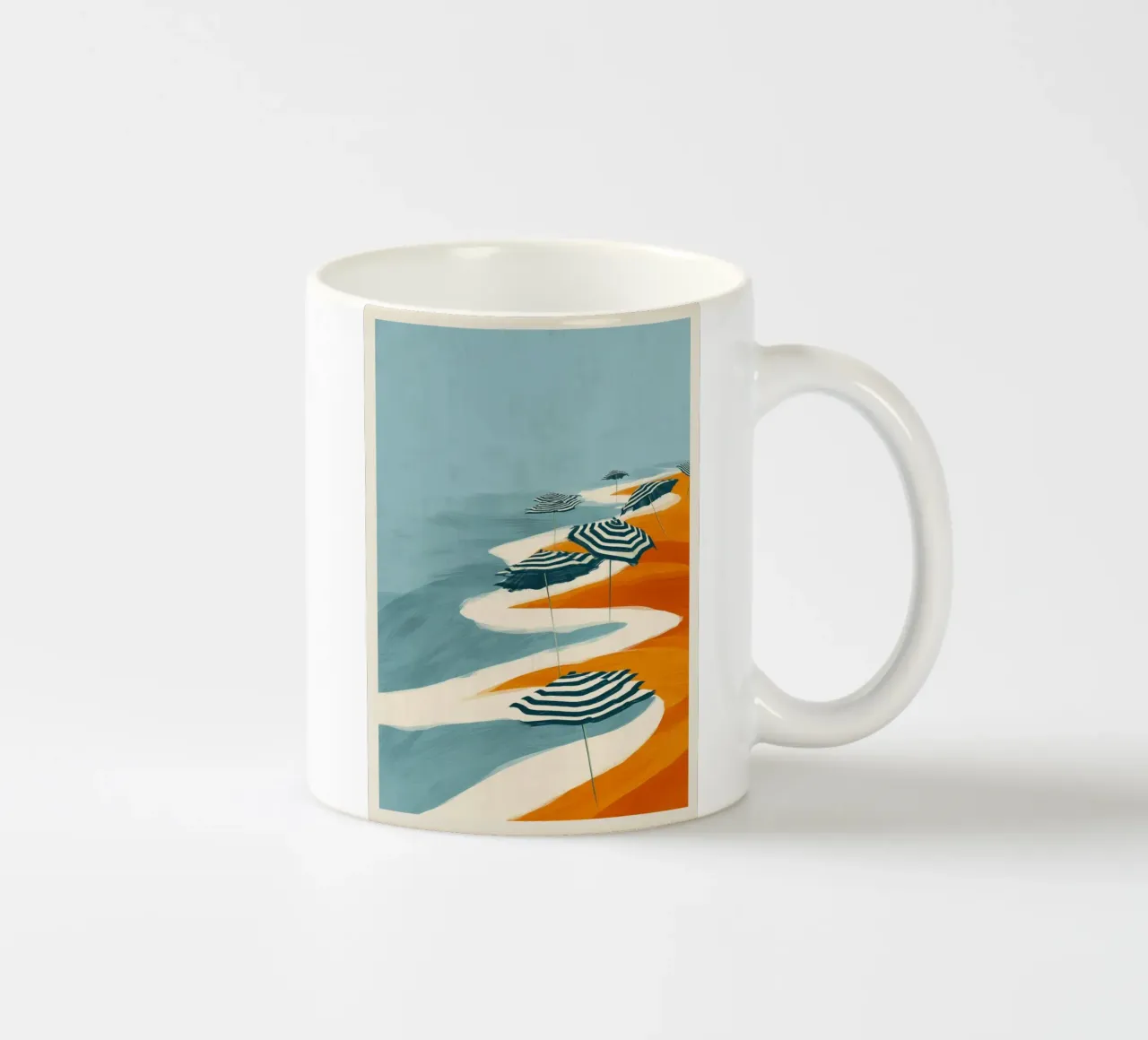 Striped Umbrellas by the Shore tazza in ceramica da Luca