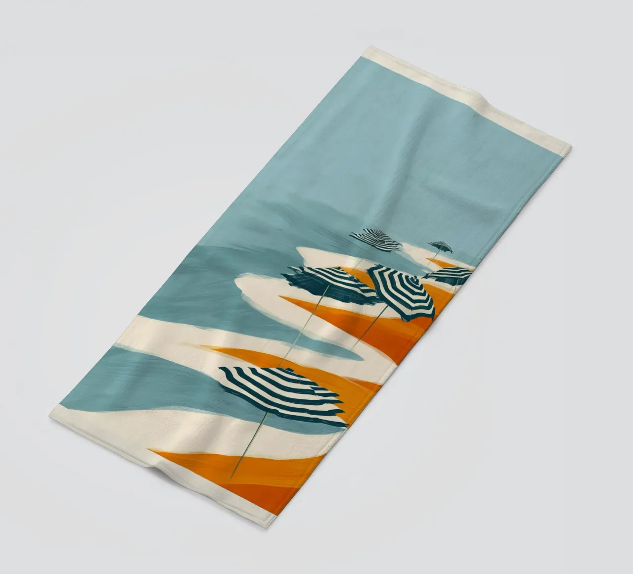Striped Umbrellas by the Shore telo mare da Luca