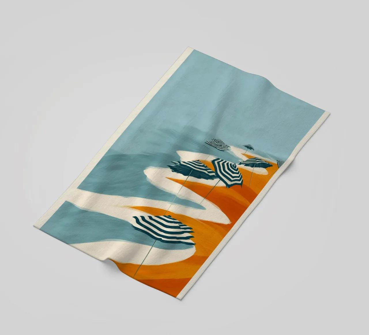 Striped Umbrellas by the Shore telo mare da Luca