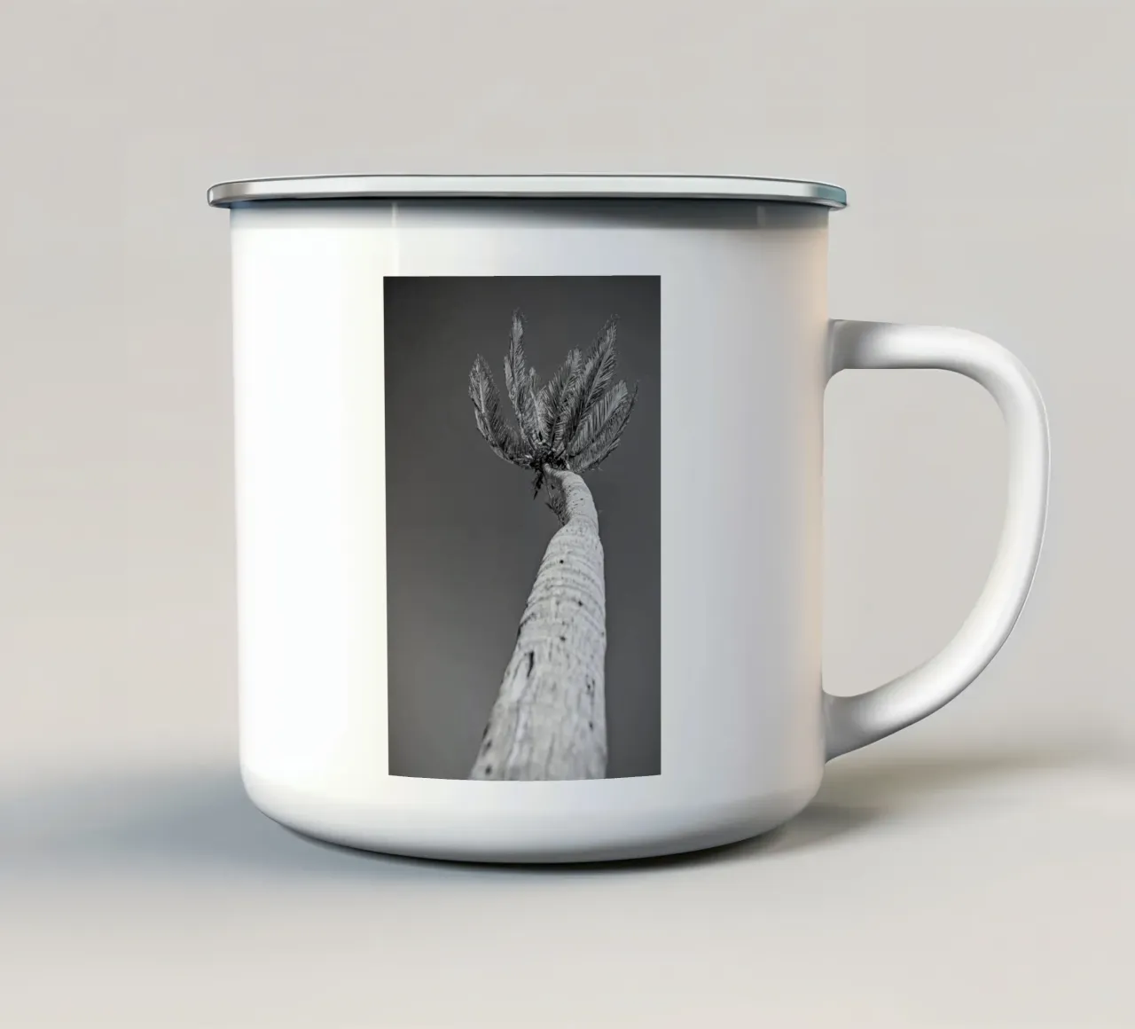 Palma in bianco e nero tazza in smalto da anderm