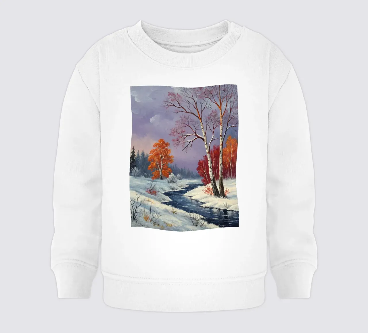 L'abbraccio dell'inverno: Un dipinto a olio originale felpa neonato da Artistic-shop