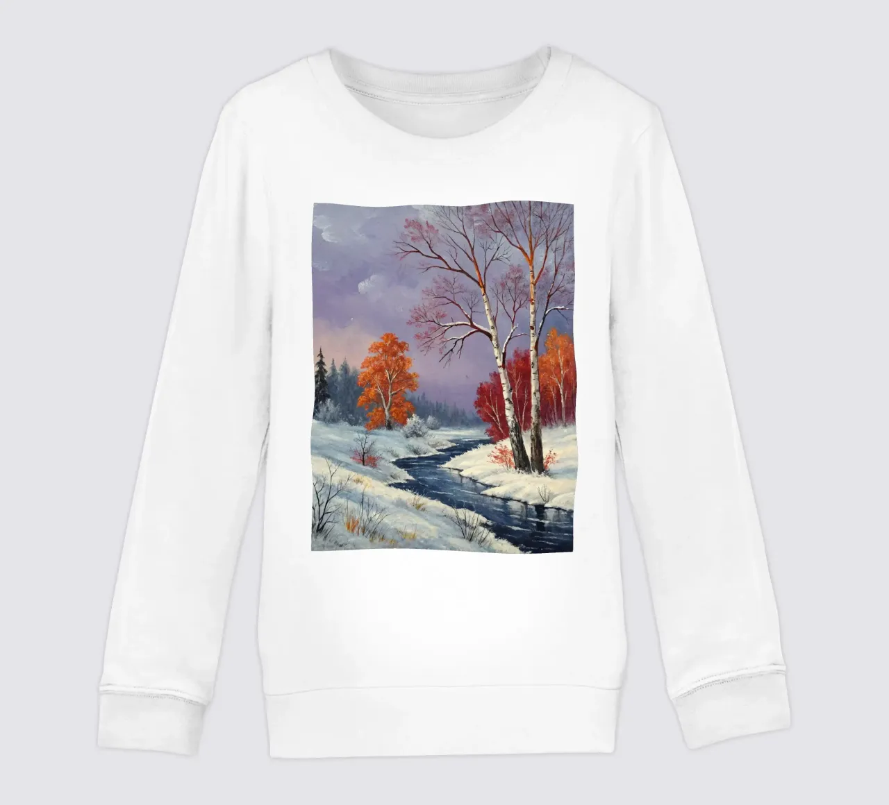 L'abbraccio dell'inverno: Un dipinto a olio originale felpa bambino da Artistic-shop