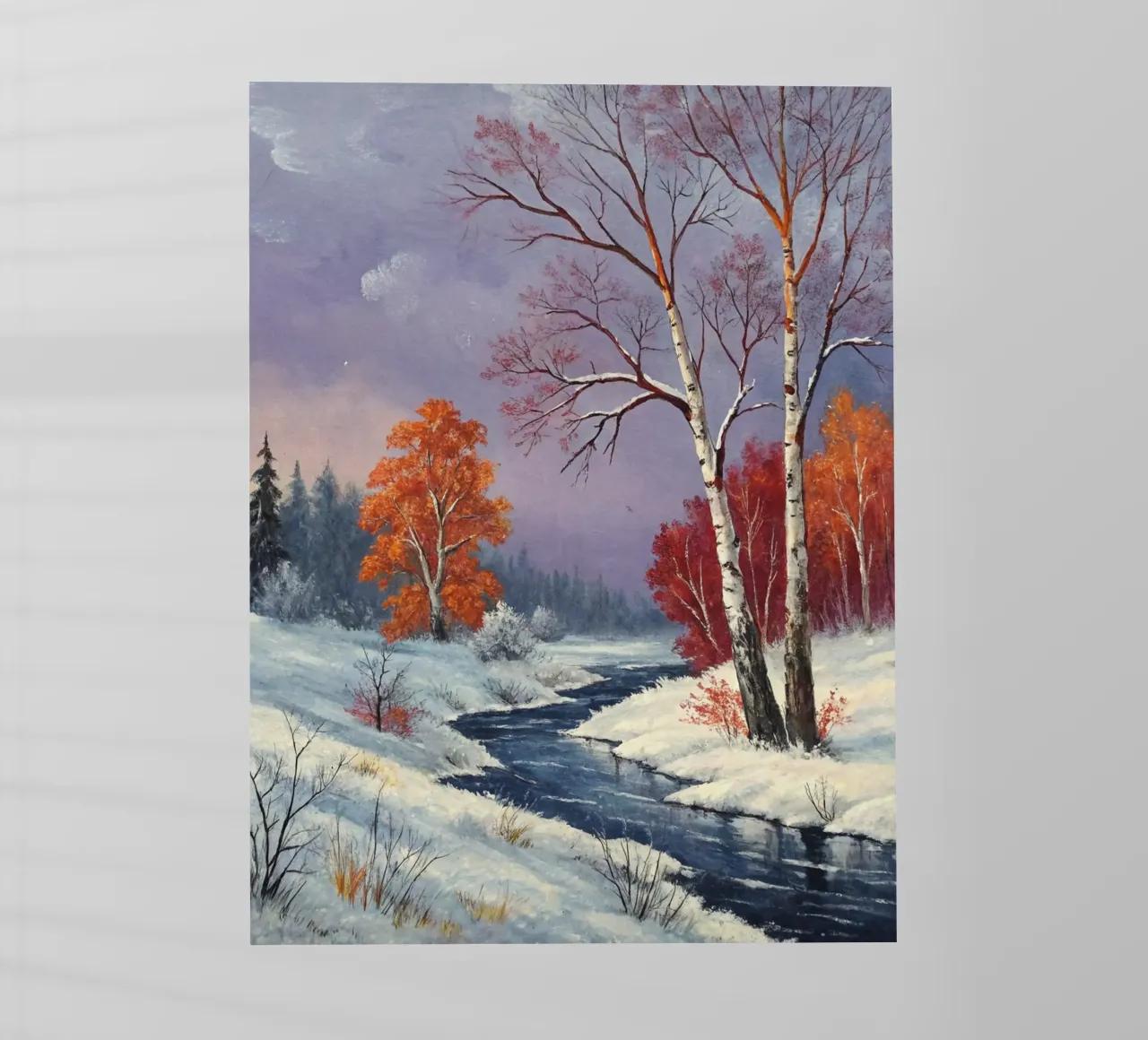 L'abbraccio dell'inverno: Un dipinto a olio originale pellicola backlit da Artistic-shop