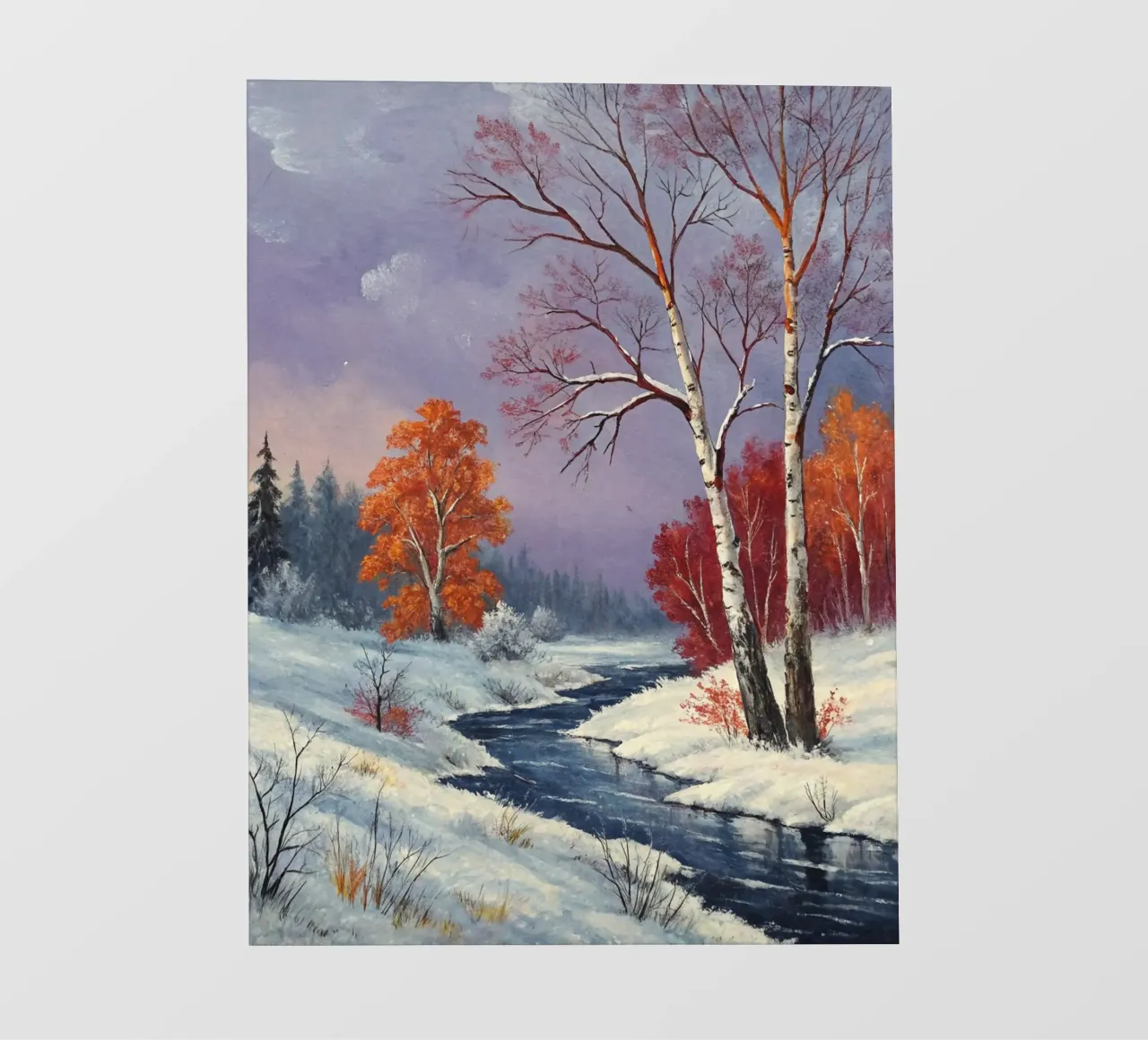 L'abbraccio dell'inverno: Un dipinto a olio originale pellicola backlit da Artistic-shop