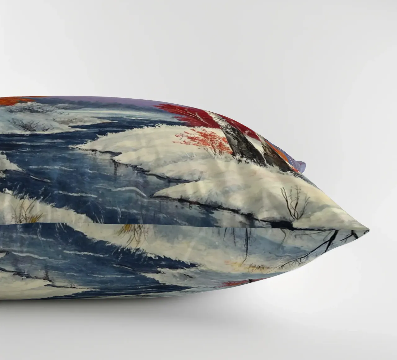 L'abbraccio dell'inverno: Un dipinto a olio originale cuscino da Artistic-shop