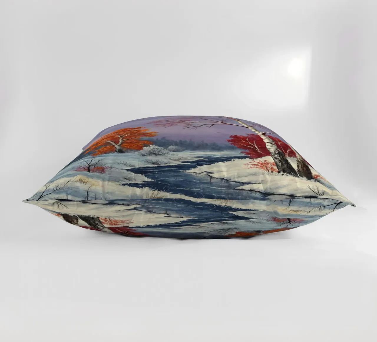 L'abbraccio dell'inverno: Un dipinto a olio originale cuscino da Artistic-shop