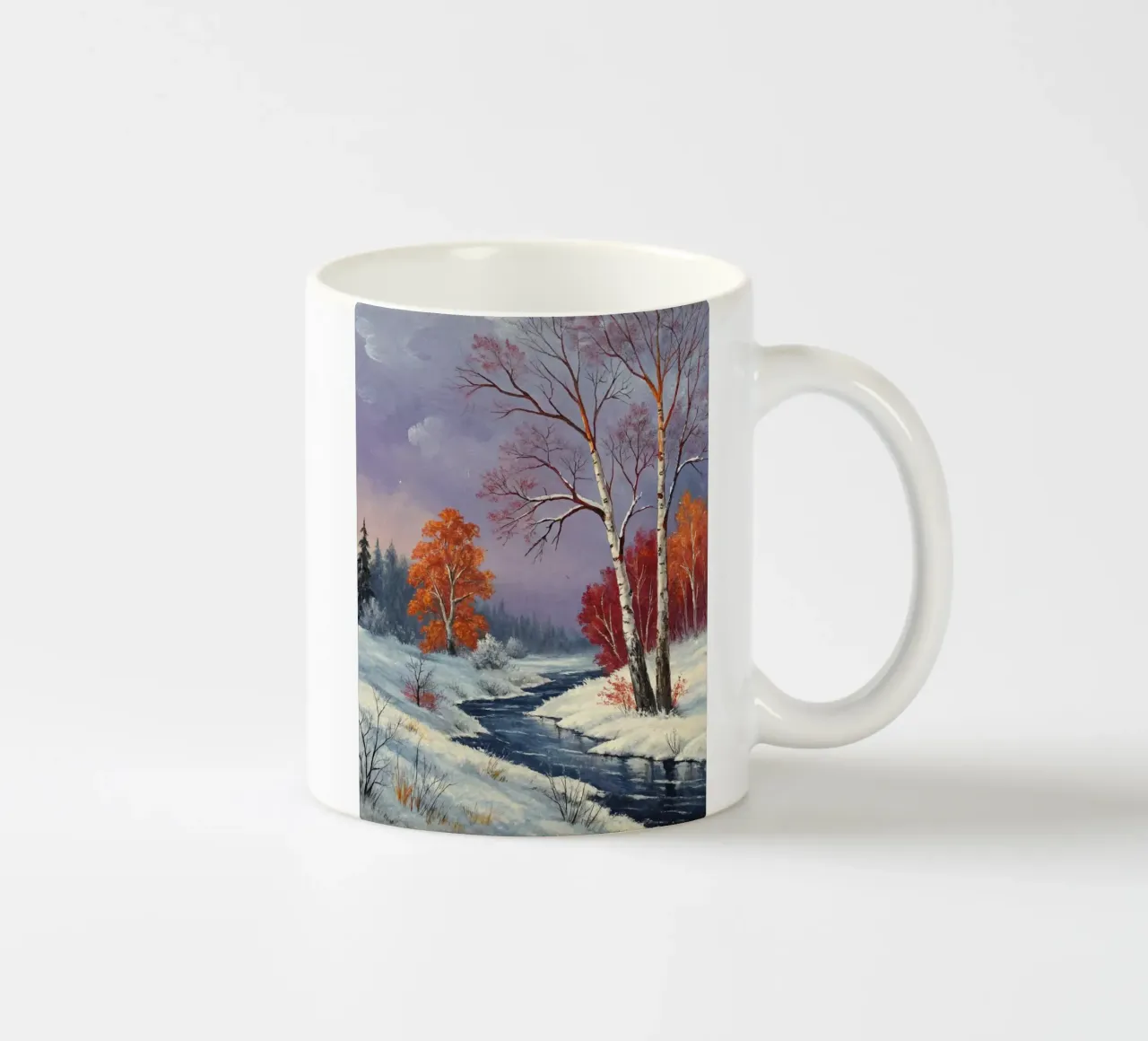 L'abbraccio dell'inverno: Un dipinto a olio originale tazza in ceramica da Artistic-shop