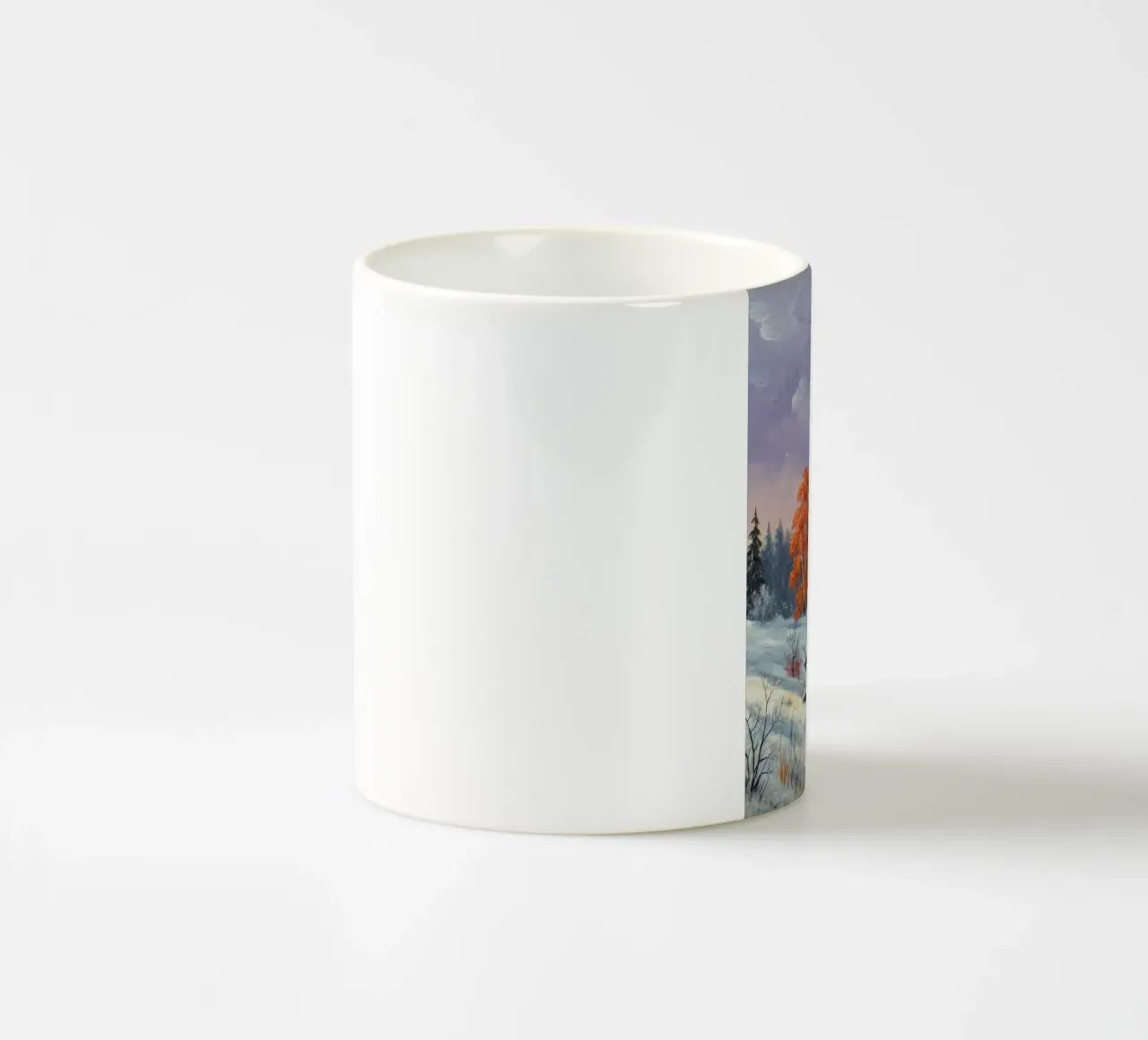 L'abbraccio dell'inverno: Un dipinto a olio originale tazza in ceramica da Artistic-shop