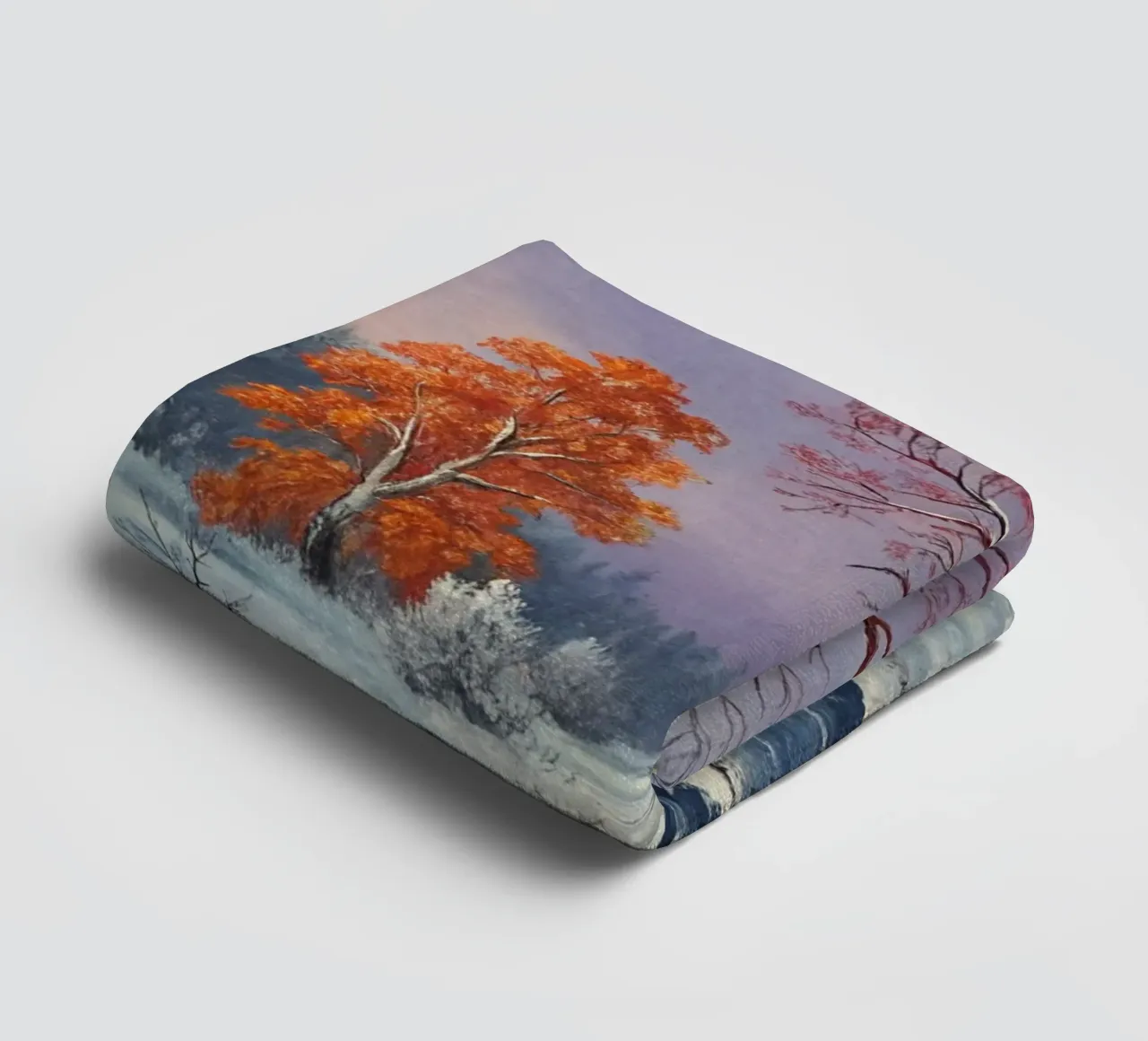 L'abbraccio dell'inverno: Un dipinto a olio originale asciugamano da bagno da Artistic-shop