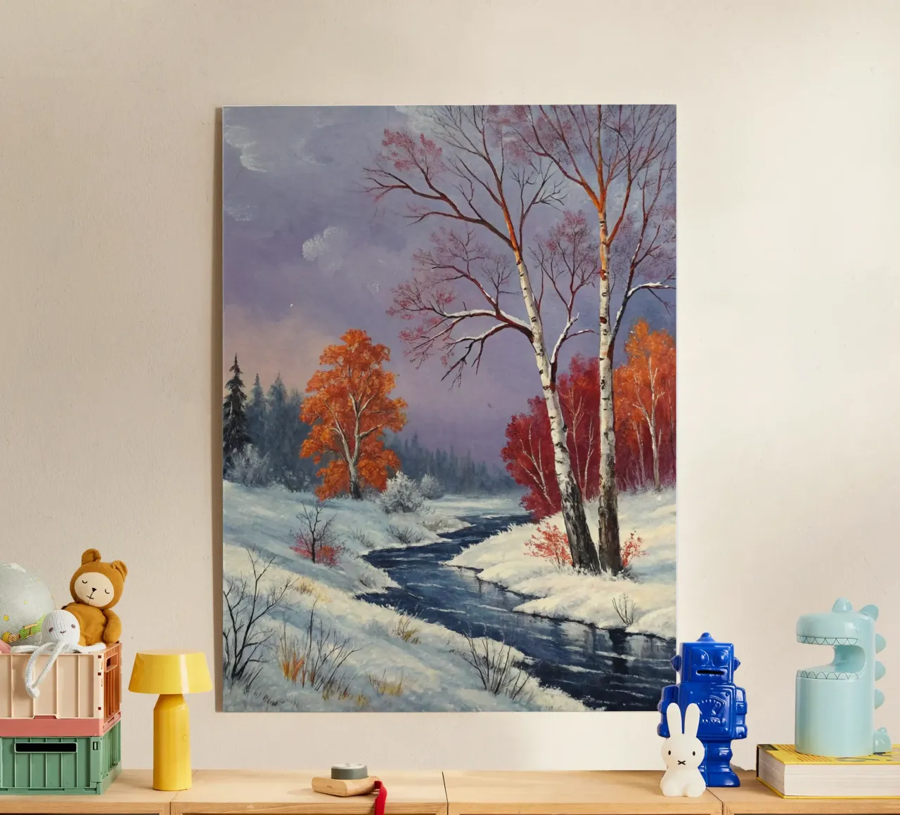 L'abbraccio dell'inverno: Un dipinto a olio originale plexiglass da Artistic-shop