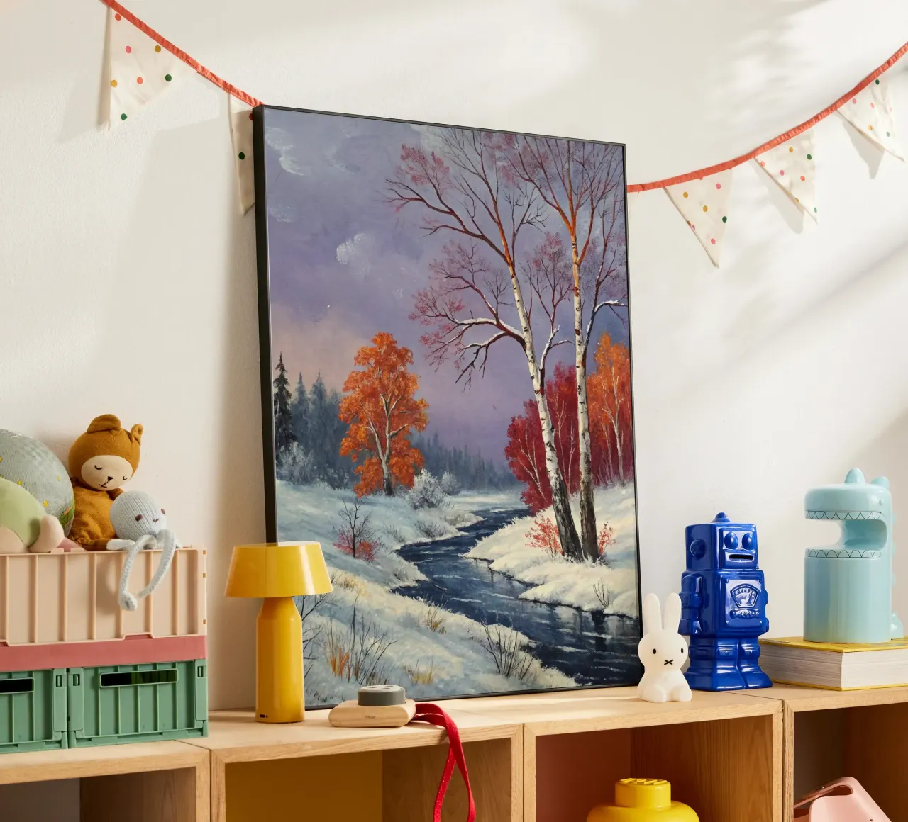 L'abbraccio dell'inverno: Un dipinto a olio originale alluminio dibond da Artistic-shop