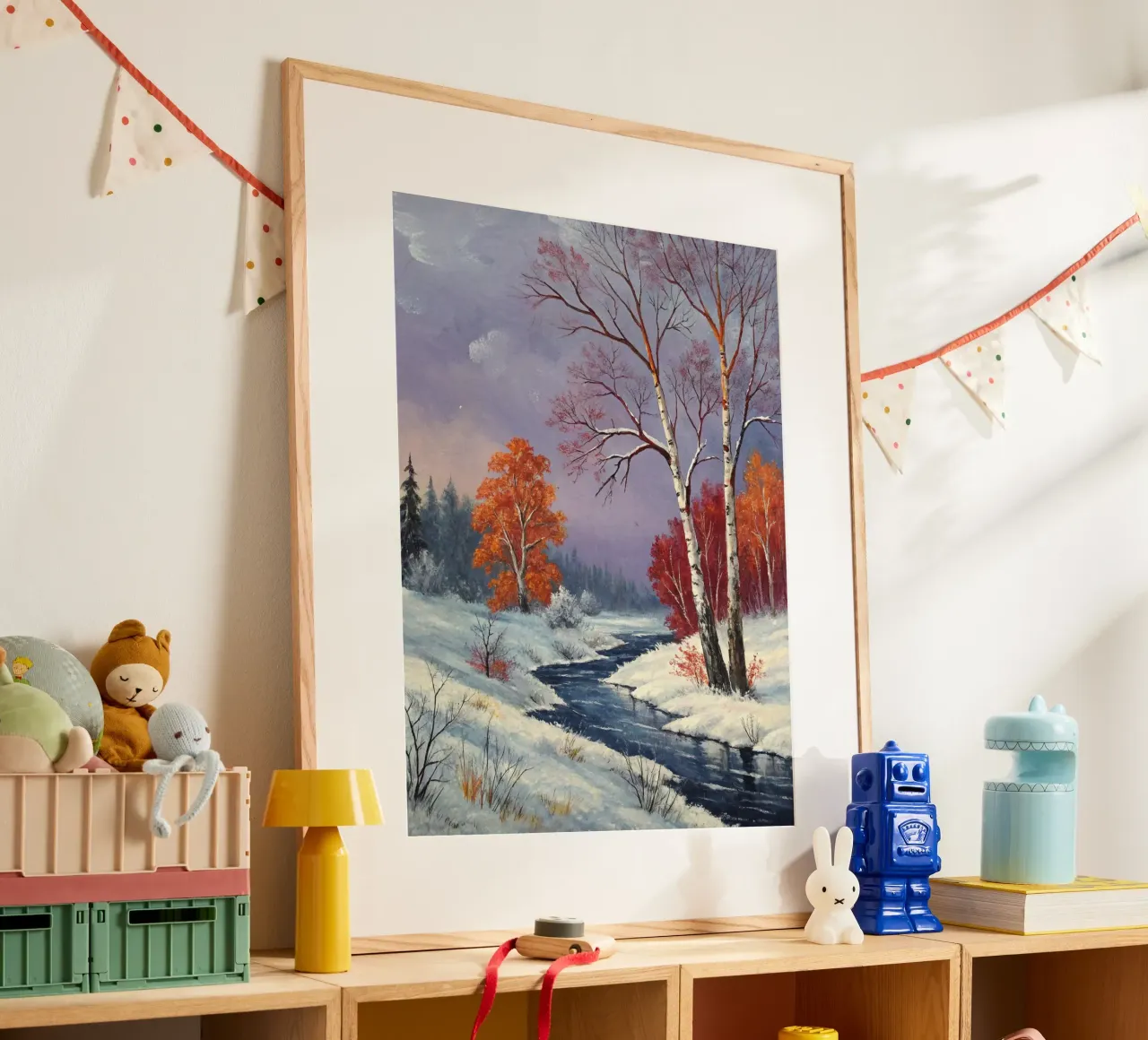 L'abbraccio dell'inverno: Un dipinto a olio originale carta hahnemühle da Artistic-shop