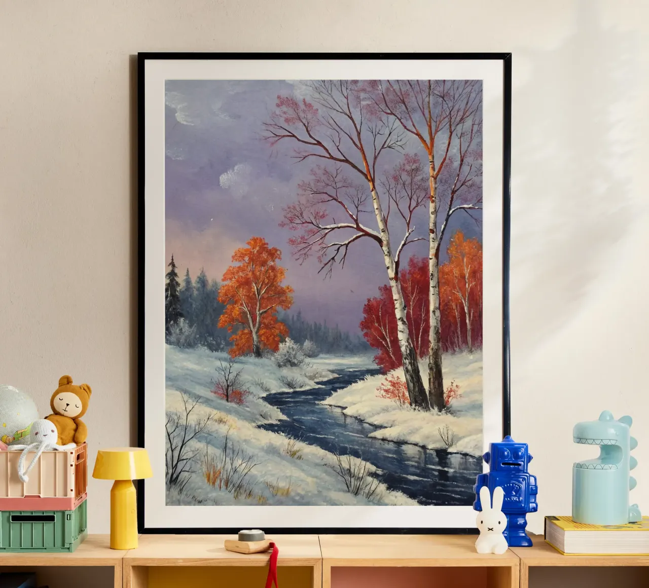 L'abbraccio dell'inverno: Un dipinto a olio originale carta hahnemühle da Artistic-shop