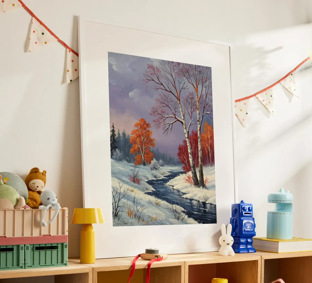 L'abbraccio dell'inverno: Un dipinto a olio originale carta hahnemühle da Artistic-shop