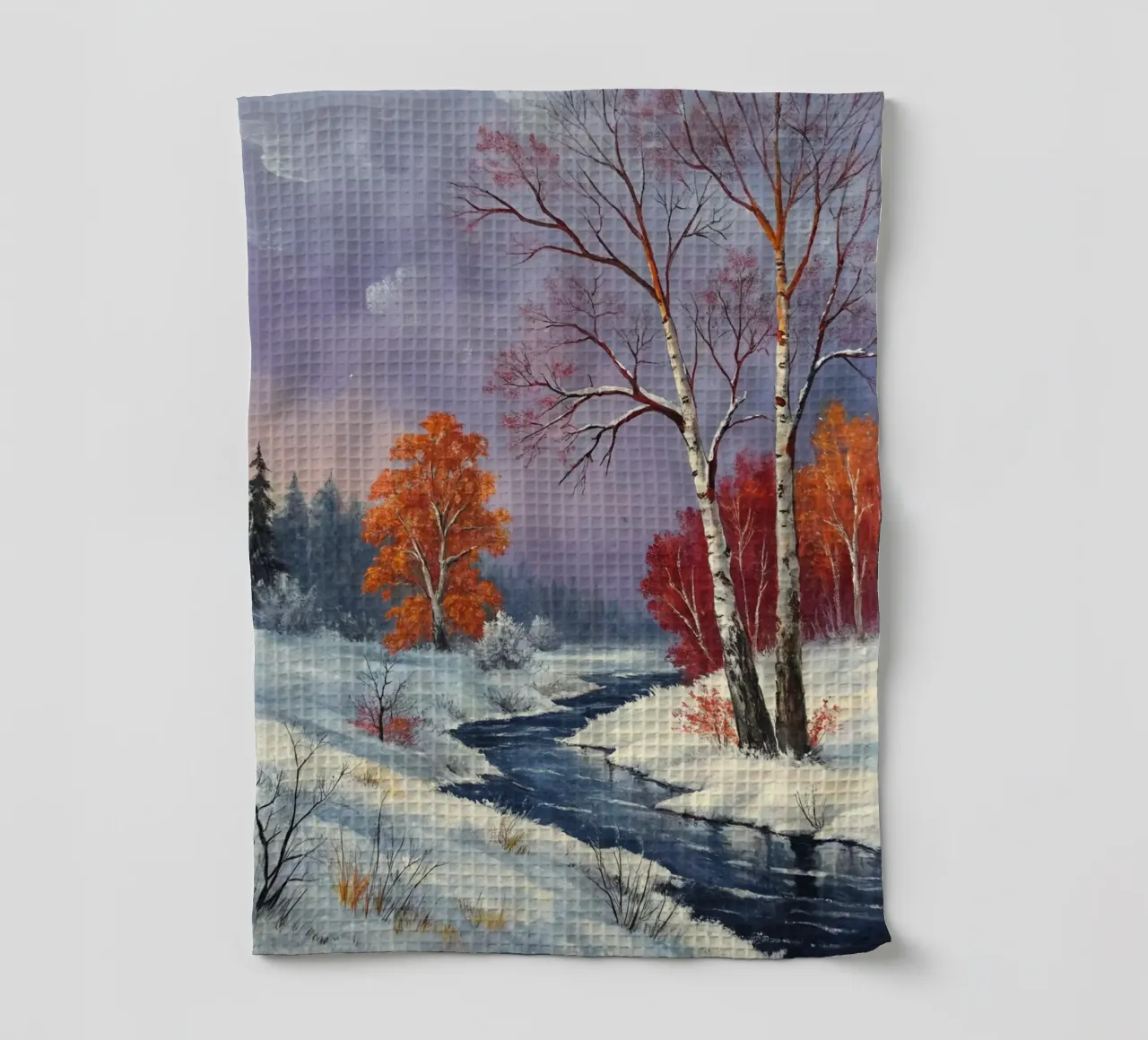 L'abbraccio dell'inverno: Un dipinto a olio originale canovaccio da cucina da Artistic-shop