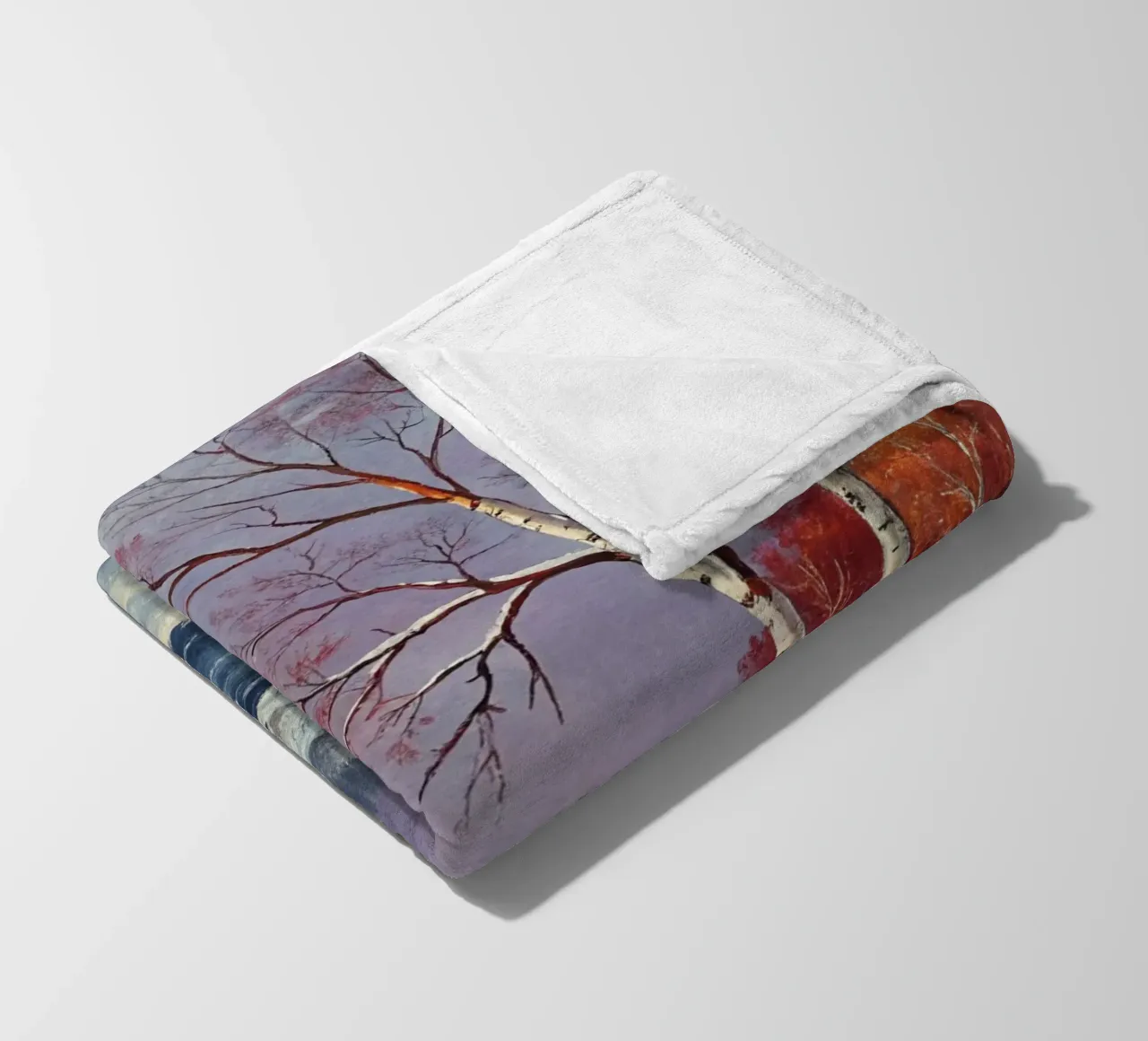L'abbraccio dell'inverno: Un dipinto a olio originale coperta in pile da Artistic-shop