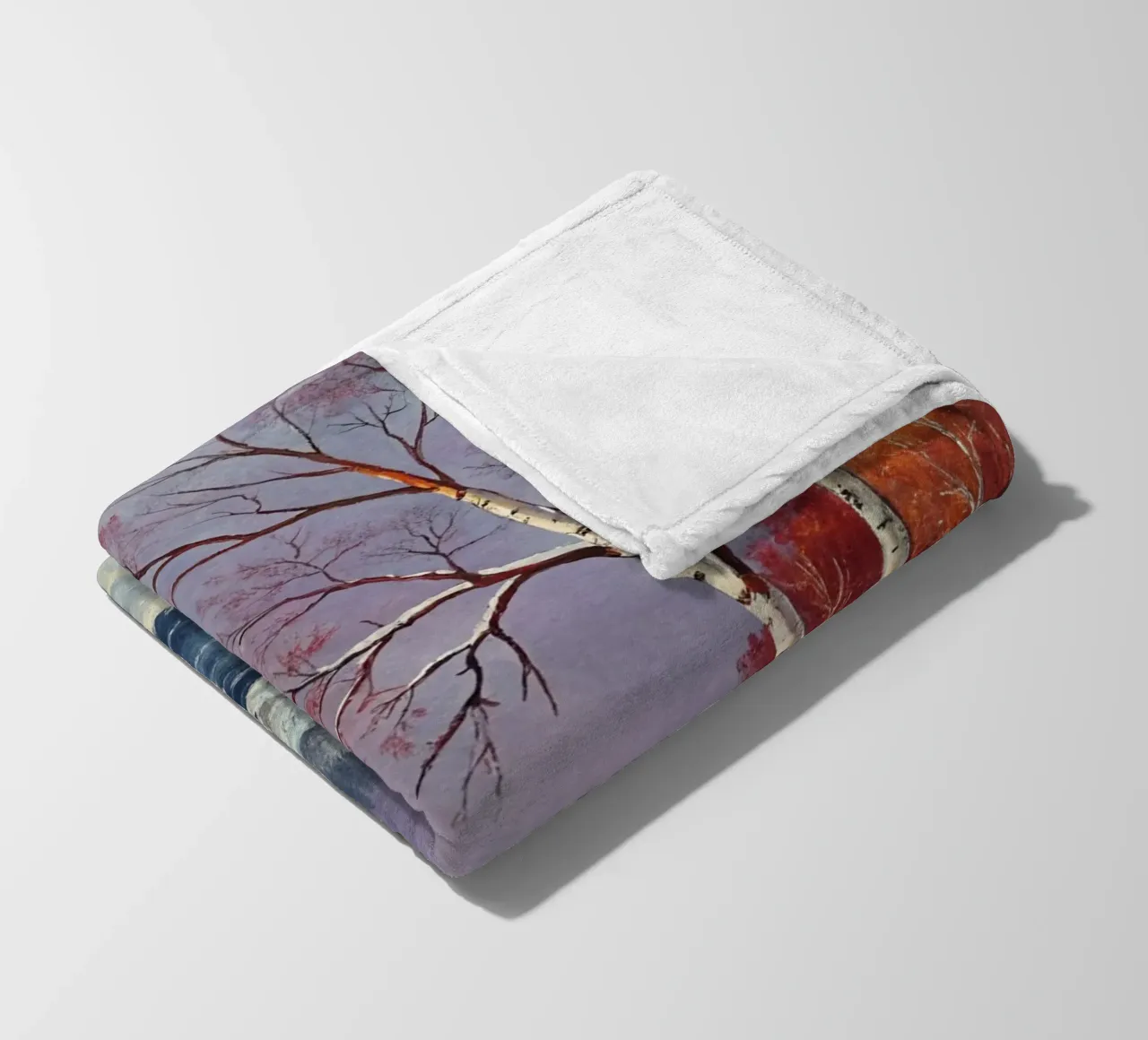 L'abbraccio dell'inverno: Un dipinto a olio originale coperta in pile da Artistic-shop