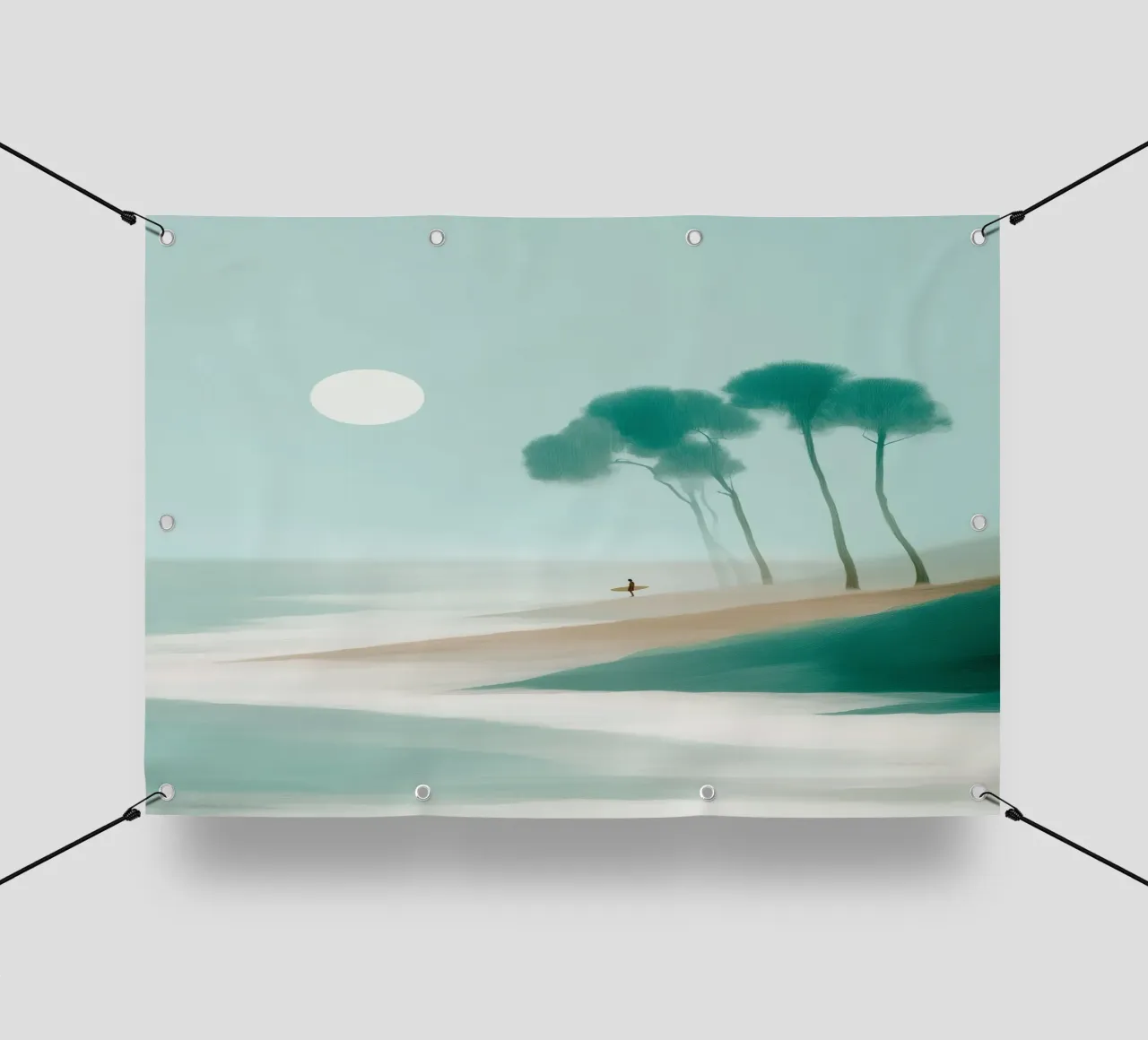 Surfer and the Silent Sun telo in pvc da Luca