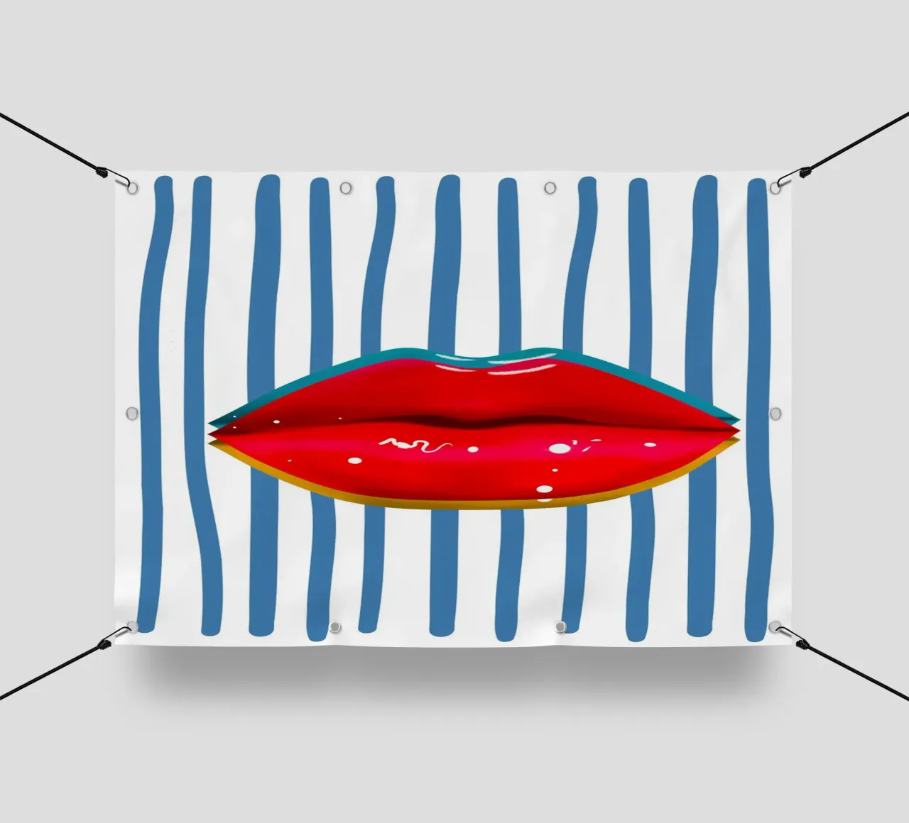 Retro Lips telo in pvc da PinkCandyWalls