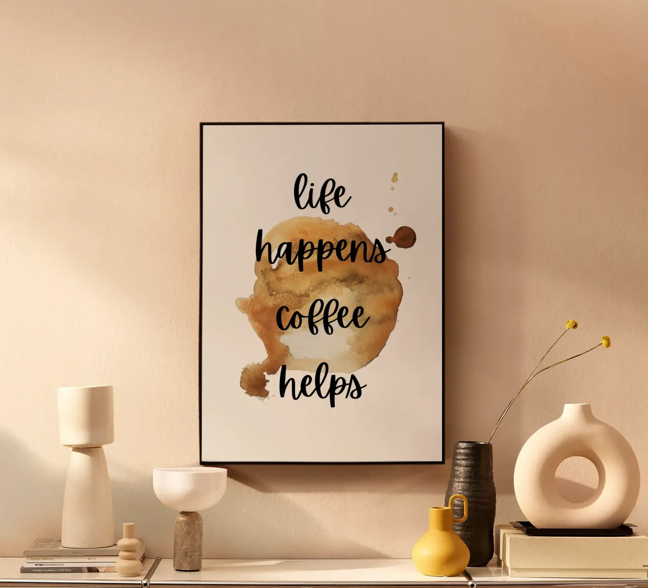 Life happens coffee helps alluminio dibond da PinkCandyWalls