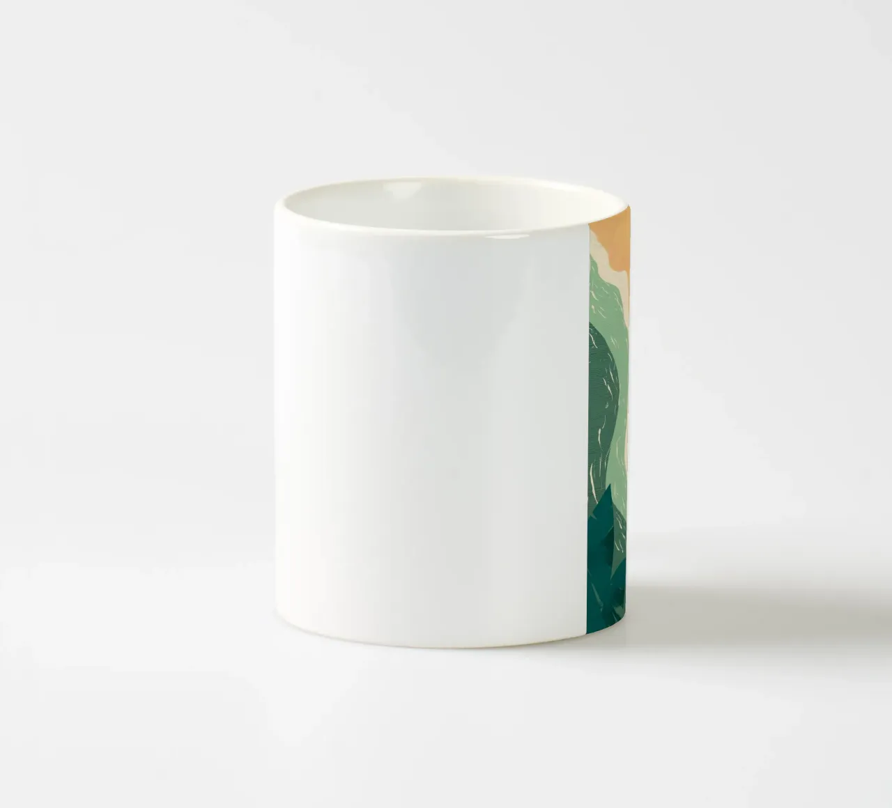 Umbrellas and Footsteps by the Shore tazza in ceramica da Luca