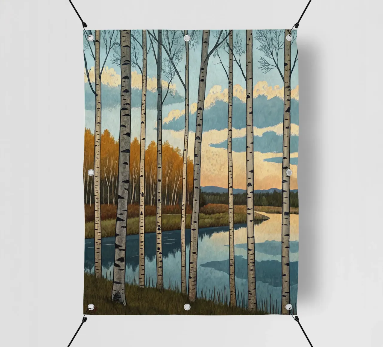 Una tranquilla serata d'autunno telo in pvc da Artistic-shop
