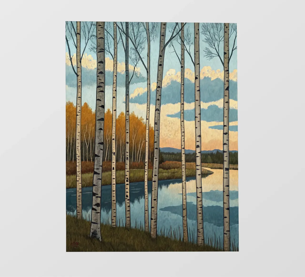 Una tranquilla serata d'autunno telo in pvc da Artistic-shop