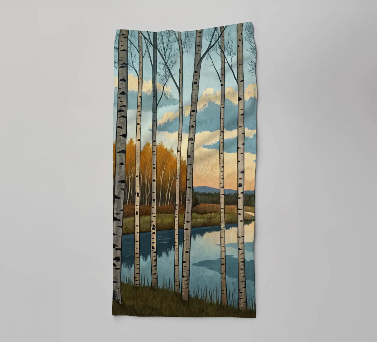 Una tranquilla serata d'autunno asciugamano da bagno da Artistic-shop